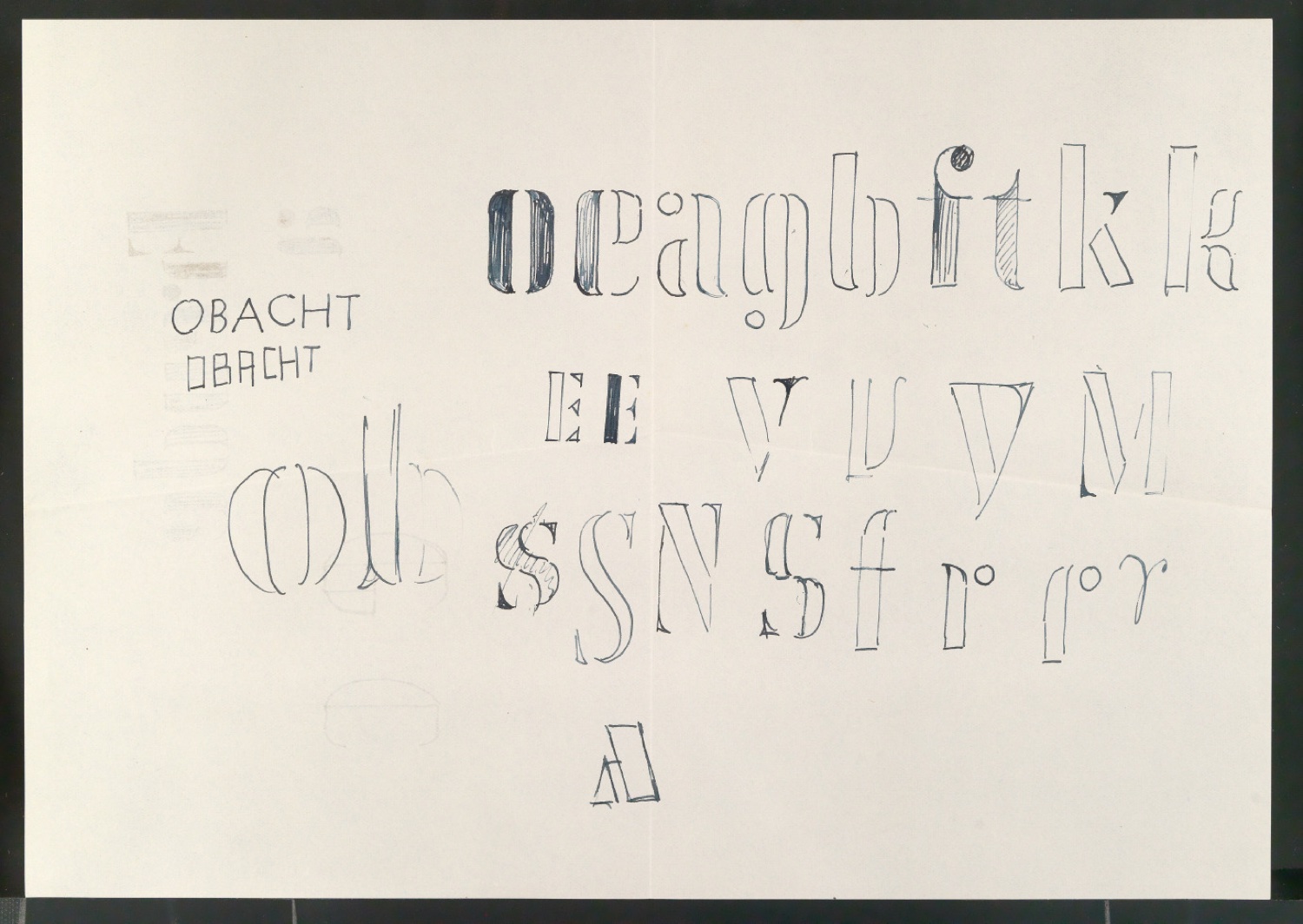 Entwurfszeichnungen von Schablonenschrift für die Stempel AG — Blatt 19