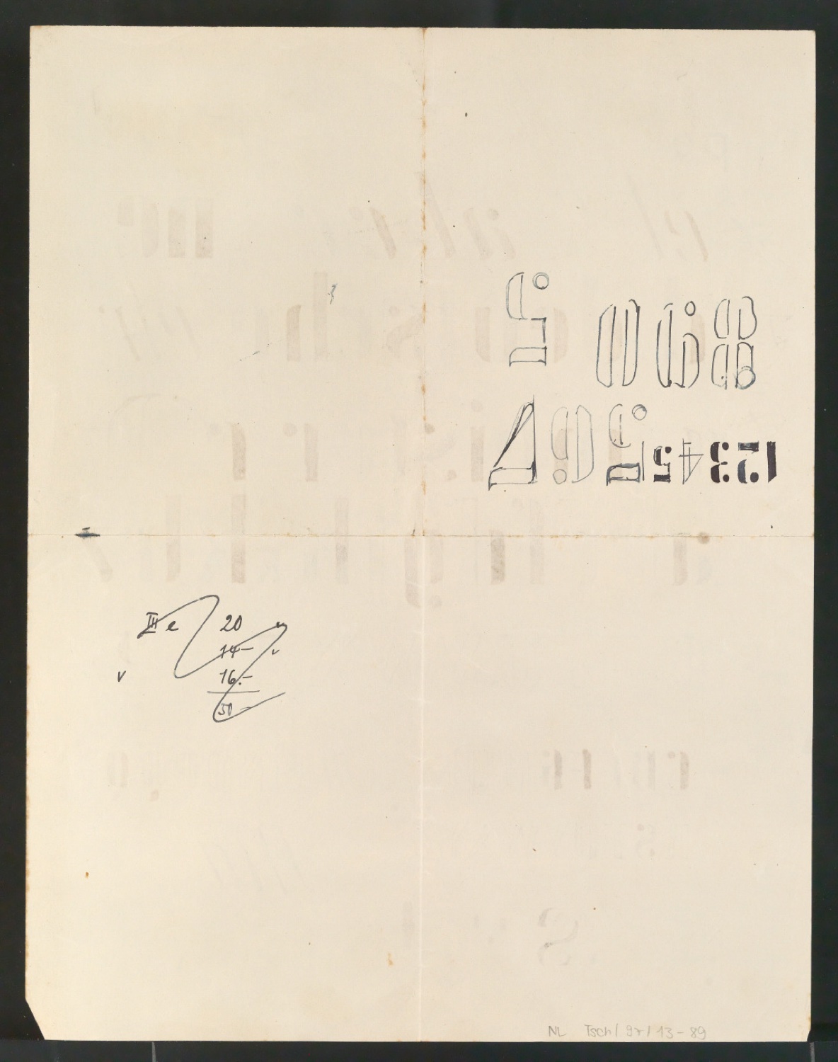 Entwurfszeichnungen von Schablonenschrift für die Stempel AG — Blatt 22