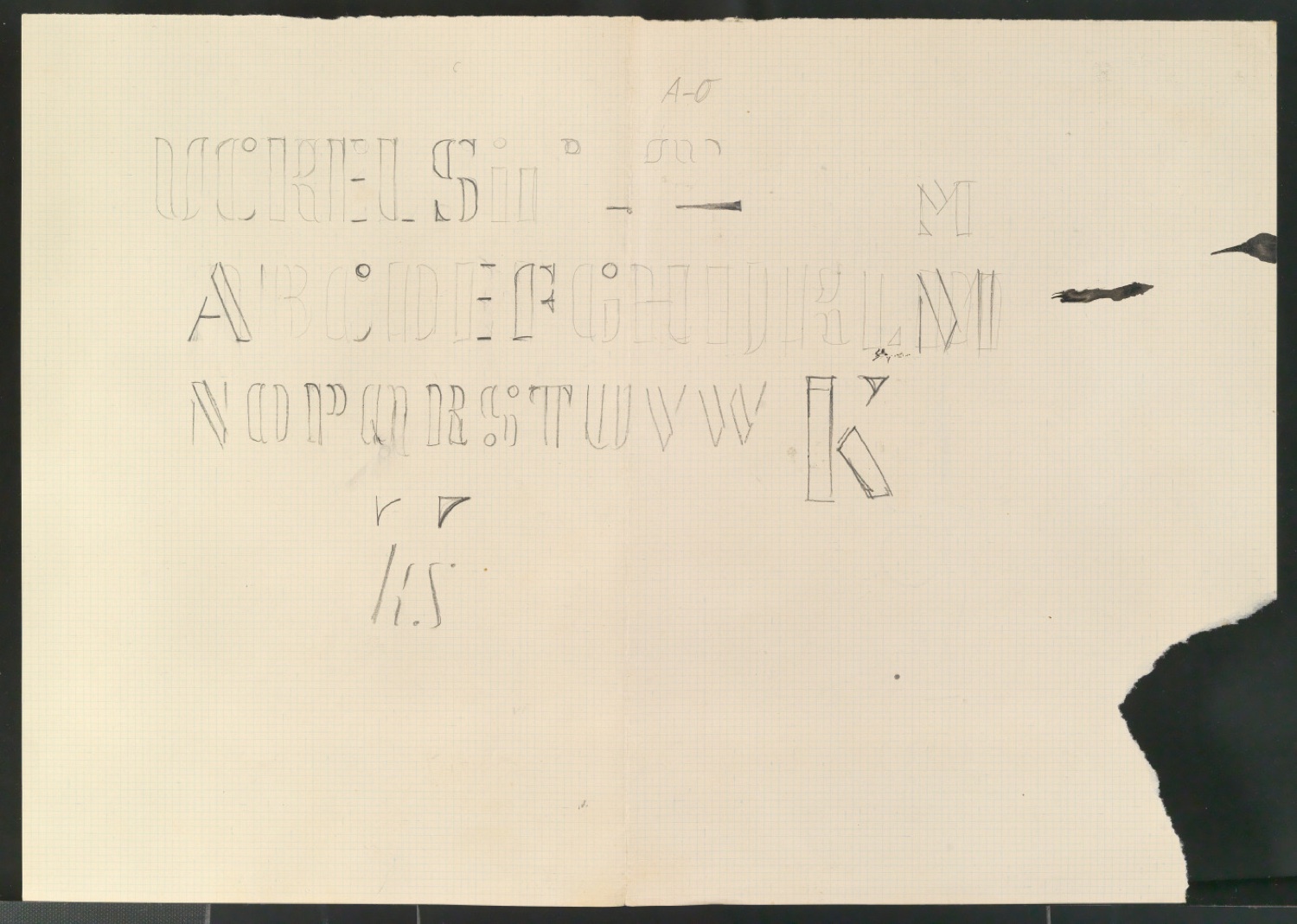 Entwurfszeichnungen von Schablonenschrift für die Stempel AG — Blatt 27