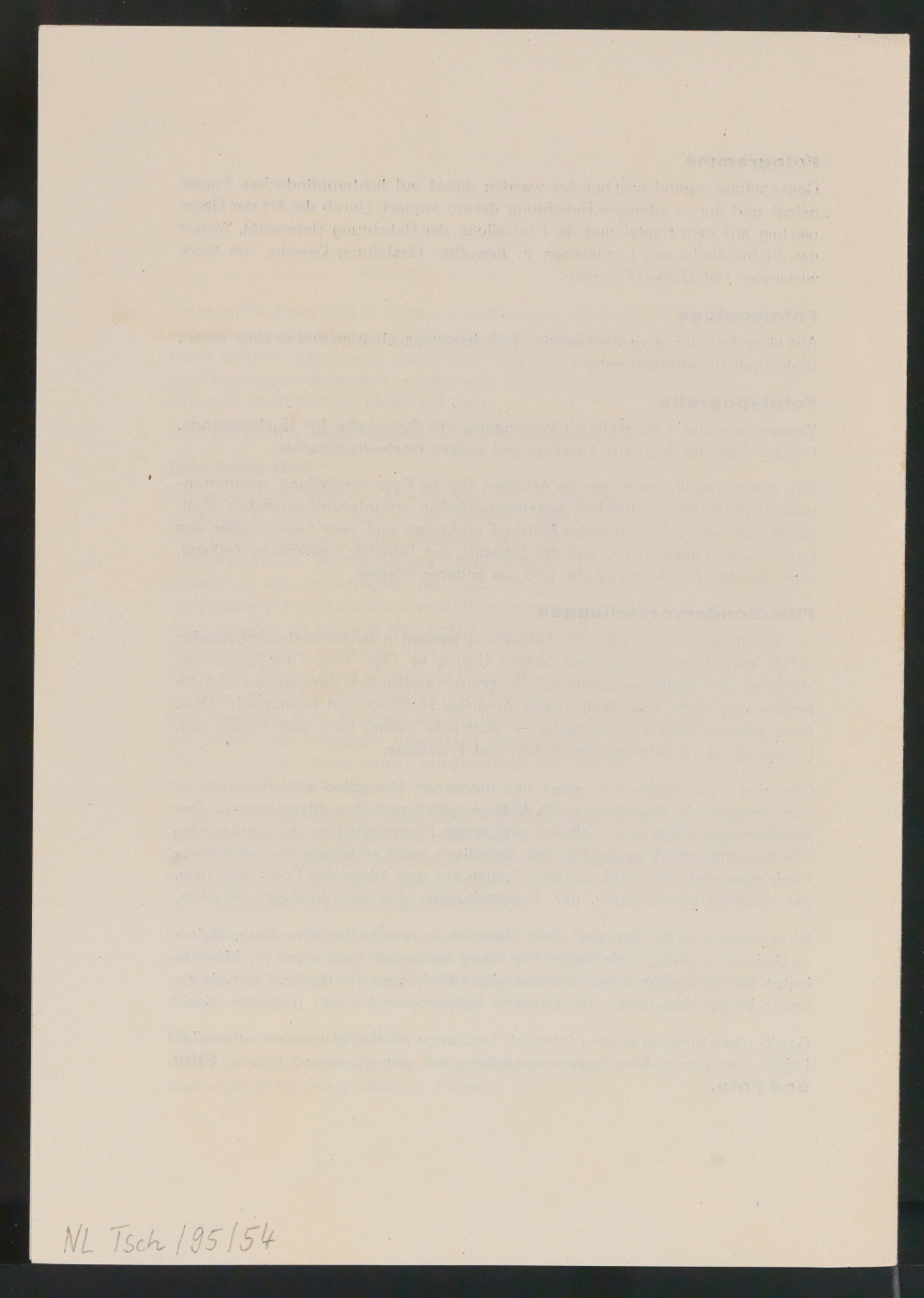 Faltblatt Programm Werkbund-Ausstellung Stuttgart 1929 - Film und Foto — Blatt 3