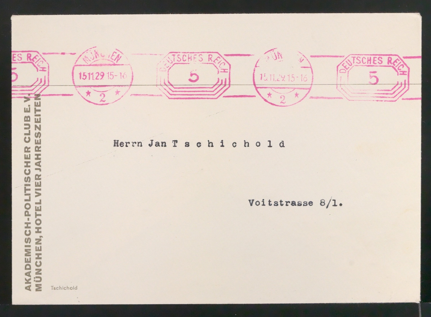 Briefumschläge für Akademisch-Politischer Club e.V. — Blatt 1