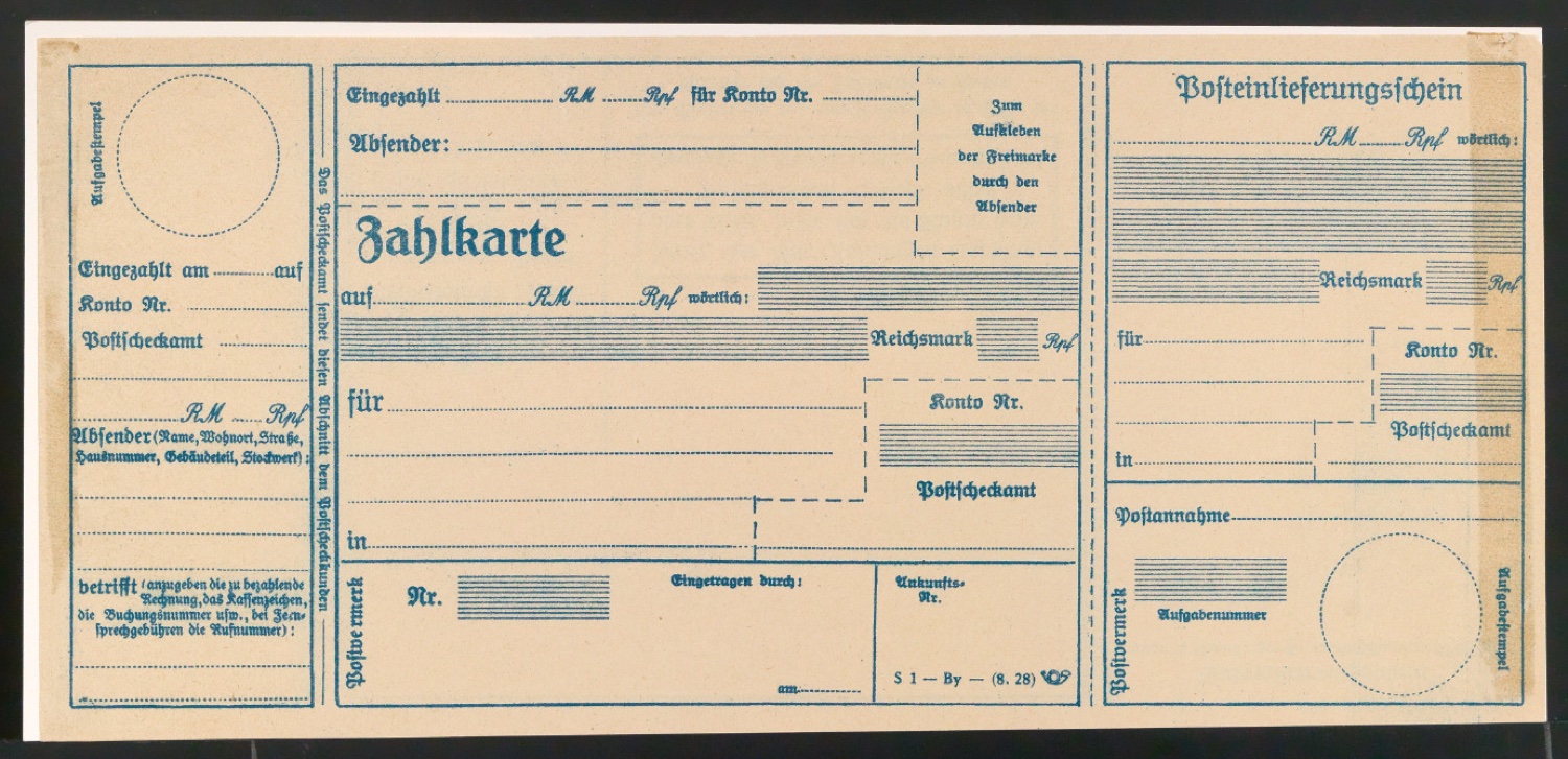 Vergleich einer alten und neuen typografischen Lösung einer Zahlkarte für den Artikel Tabellen- und Formblattsatz — Blatt 1