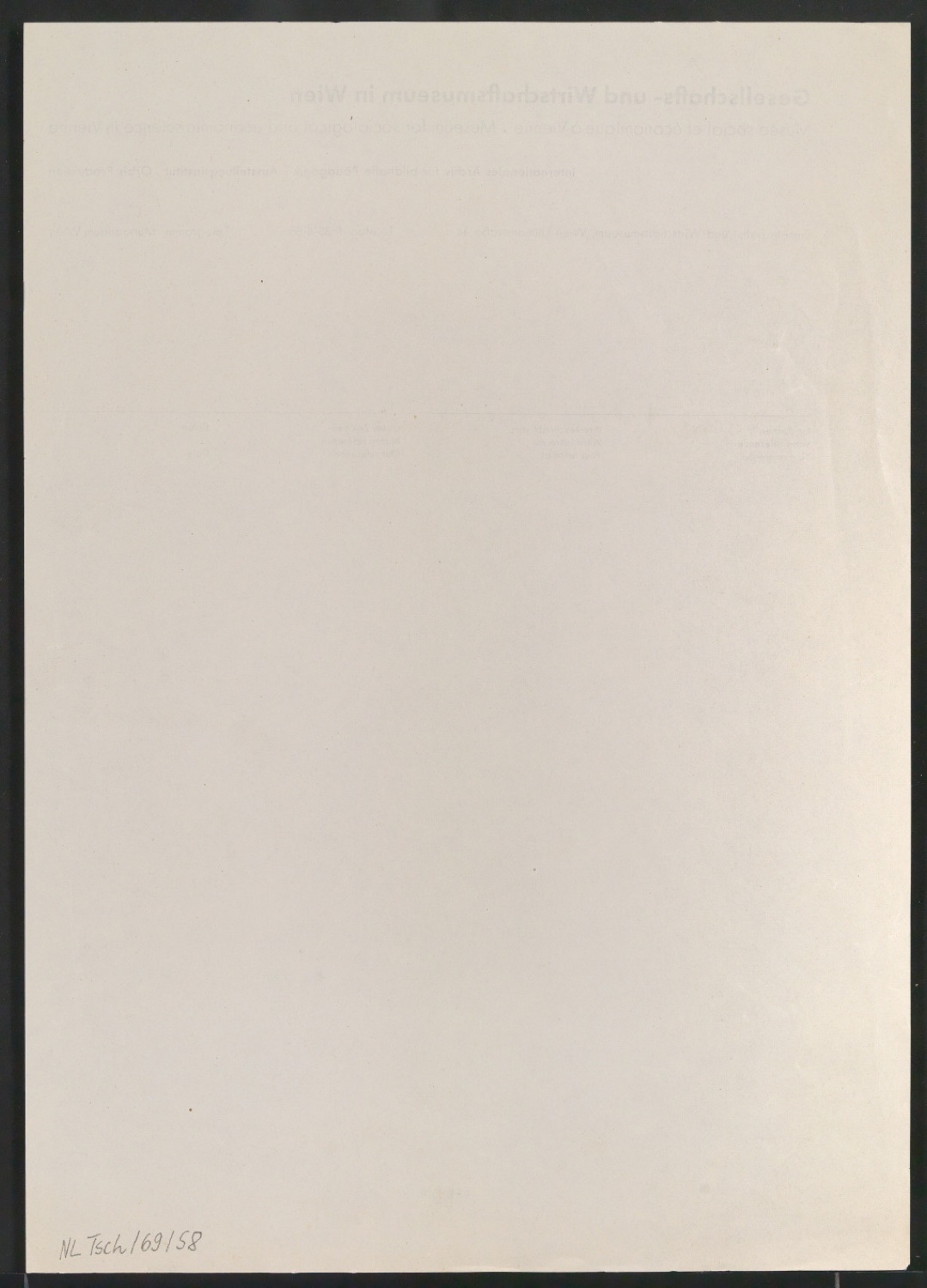 Probedruck von Briefbogen für Gesellschafts- und Wirtschaftsmuseum Wien — Blatt 2