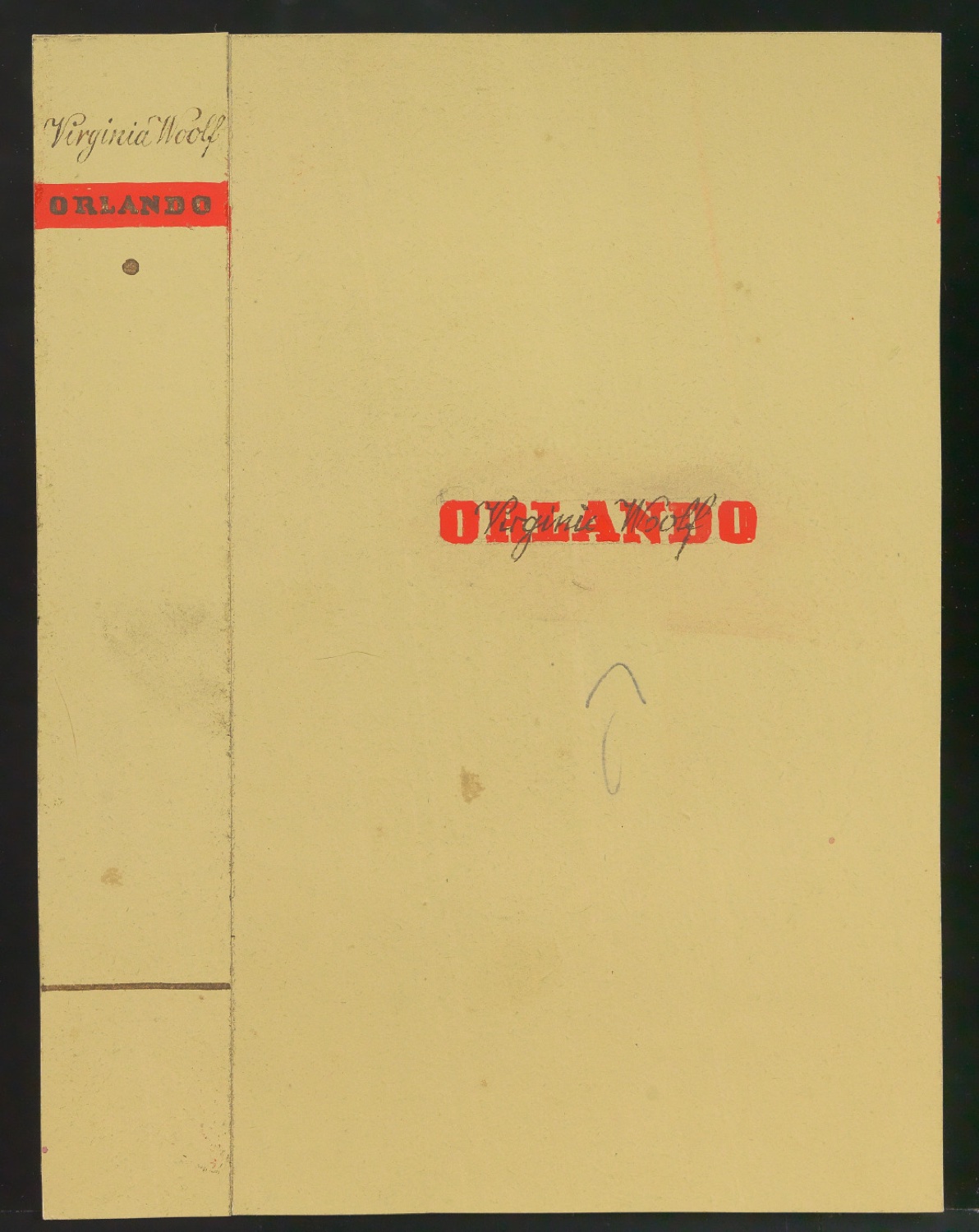 Entwurf für den Bucheinband von Orlando — Blatt 1