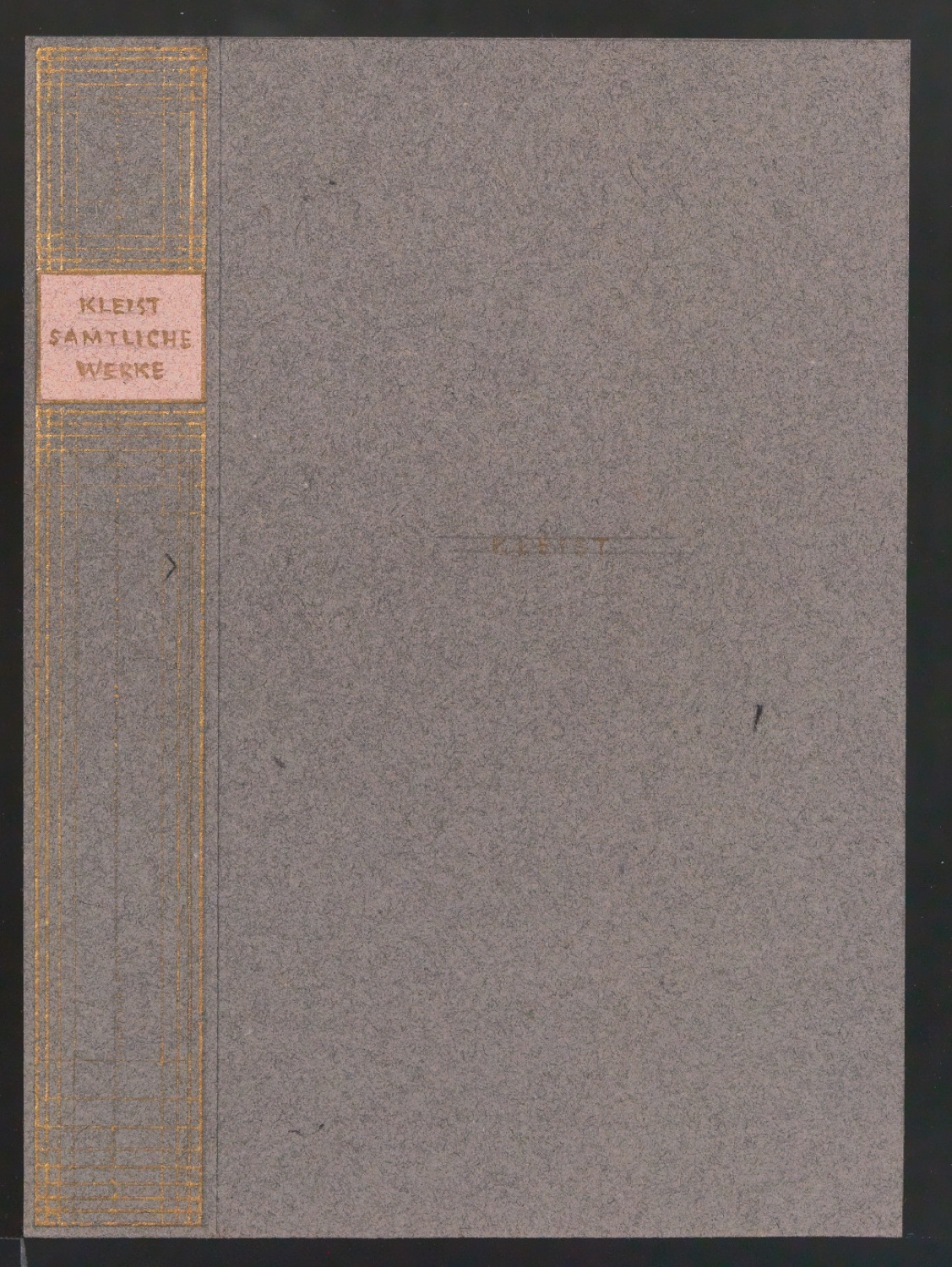 Entwürfe und Entwurfsskizzen für den Bucheinband von Heinrich von Kleists Sämtliche Werke — Blatt 1