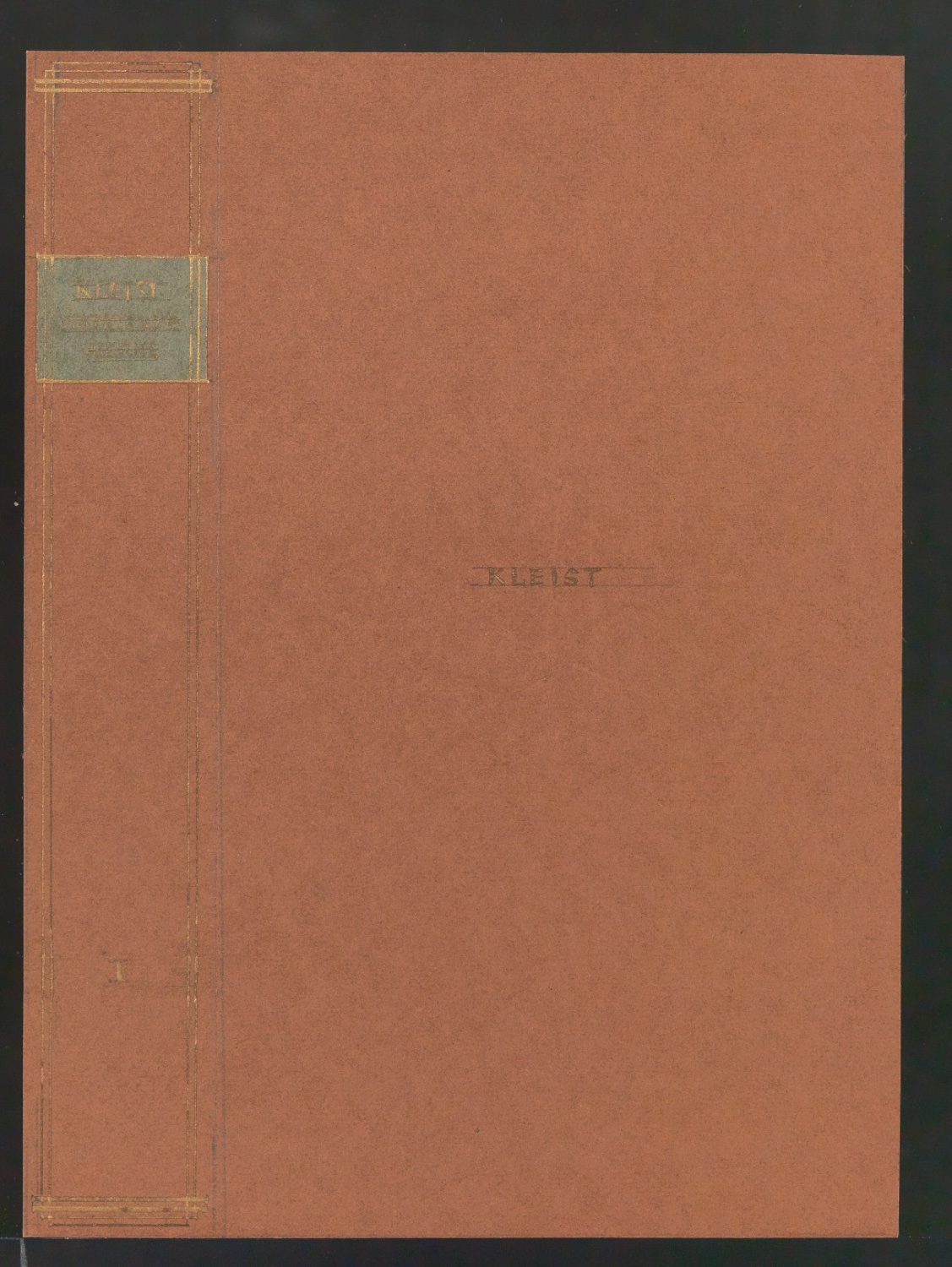 Entwürfe und Entwurfsskizzen für den Bucheinband von Heinrich von Kleists Sämtliche Werke — Blatt 3