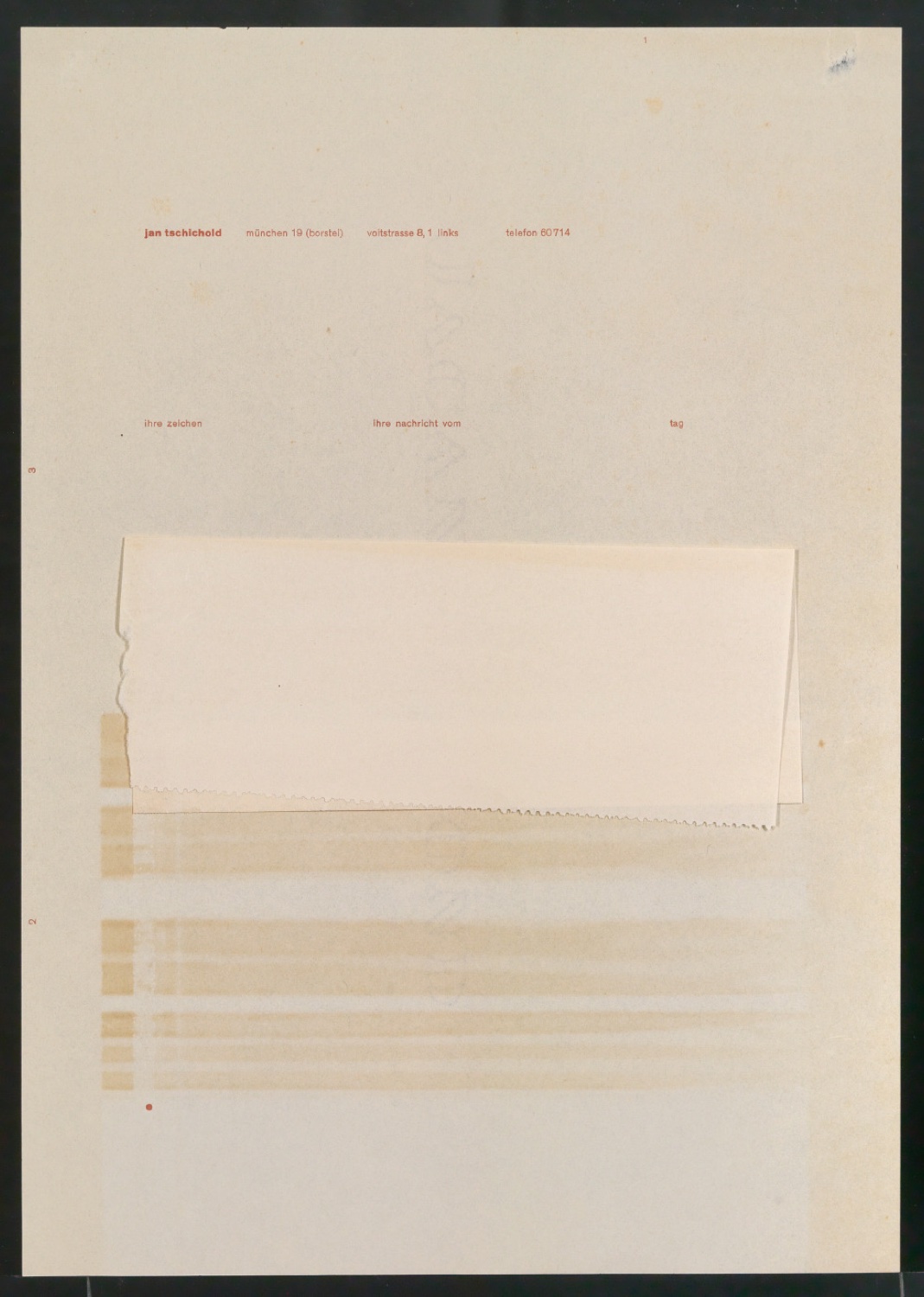 Briefbogen für Jan Tschichold, Voitstraße 8/1 — Blatt 3