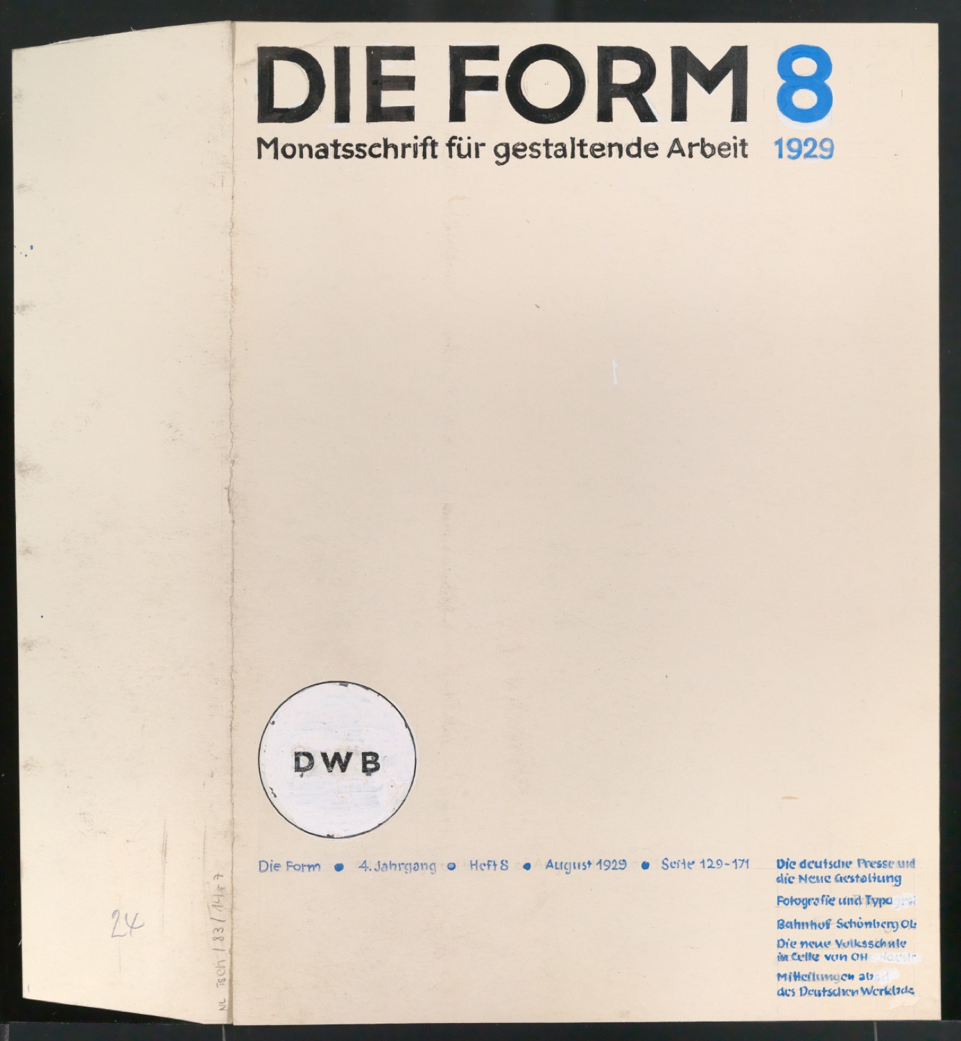 Entwürfe von Tschicholds Beiträgen zum Cover-Designwettbewerb von "die form" — Blatt 5