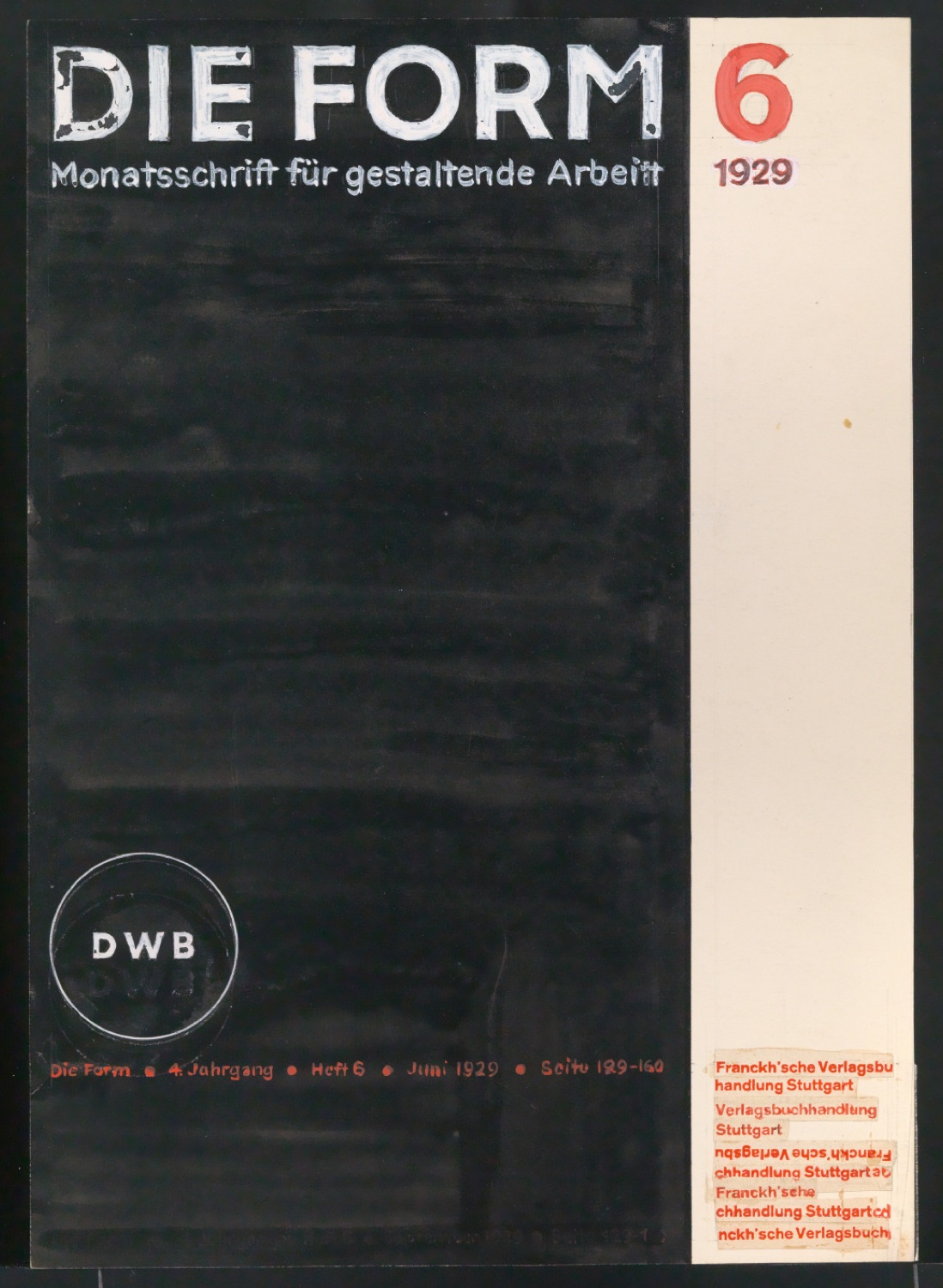 Entwürfe von Tschicholds Beiträgen zum Cover-Designwettbewerb von "die form" — Blatt 7