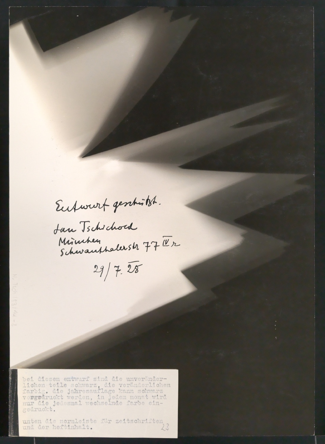 Entwürfe von Tschicholds Beiträgen zum Cover-Designwettbewerb von "die form" — Blatt 8