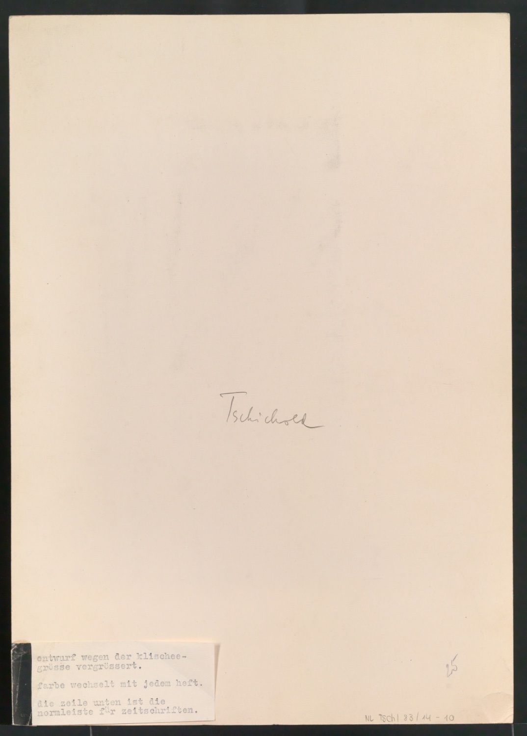 Entwürfe von Tschicholds Beiträgen zum Cover-Designwettbewerb von "die form" — Blatt 12