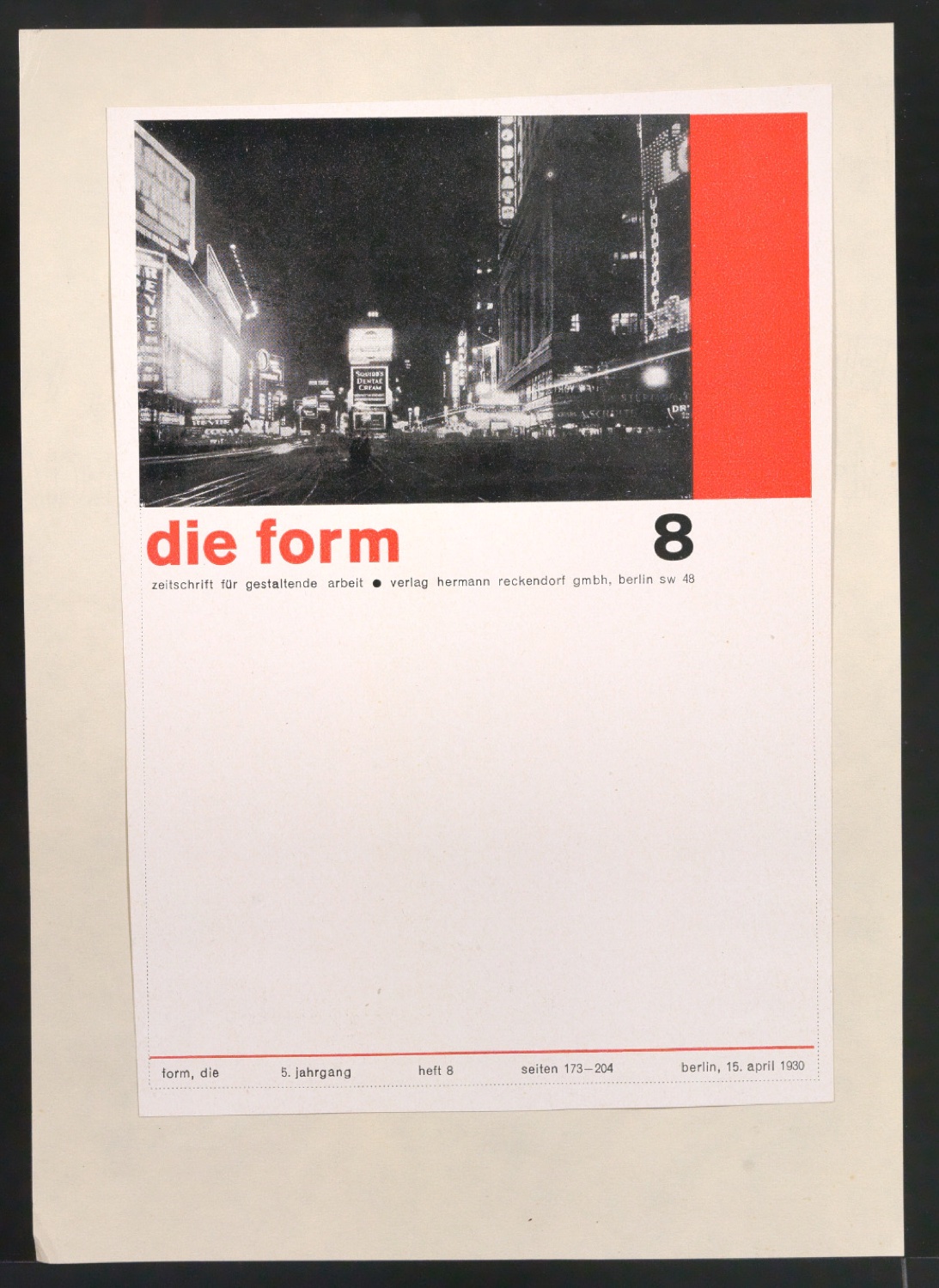 Entwürfe von Tschicholds Beiträgen zum Cover-Designwettbewerb von "die form" — Blatt 13