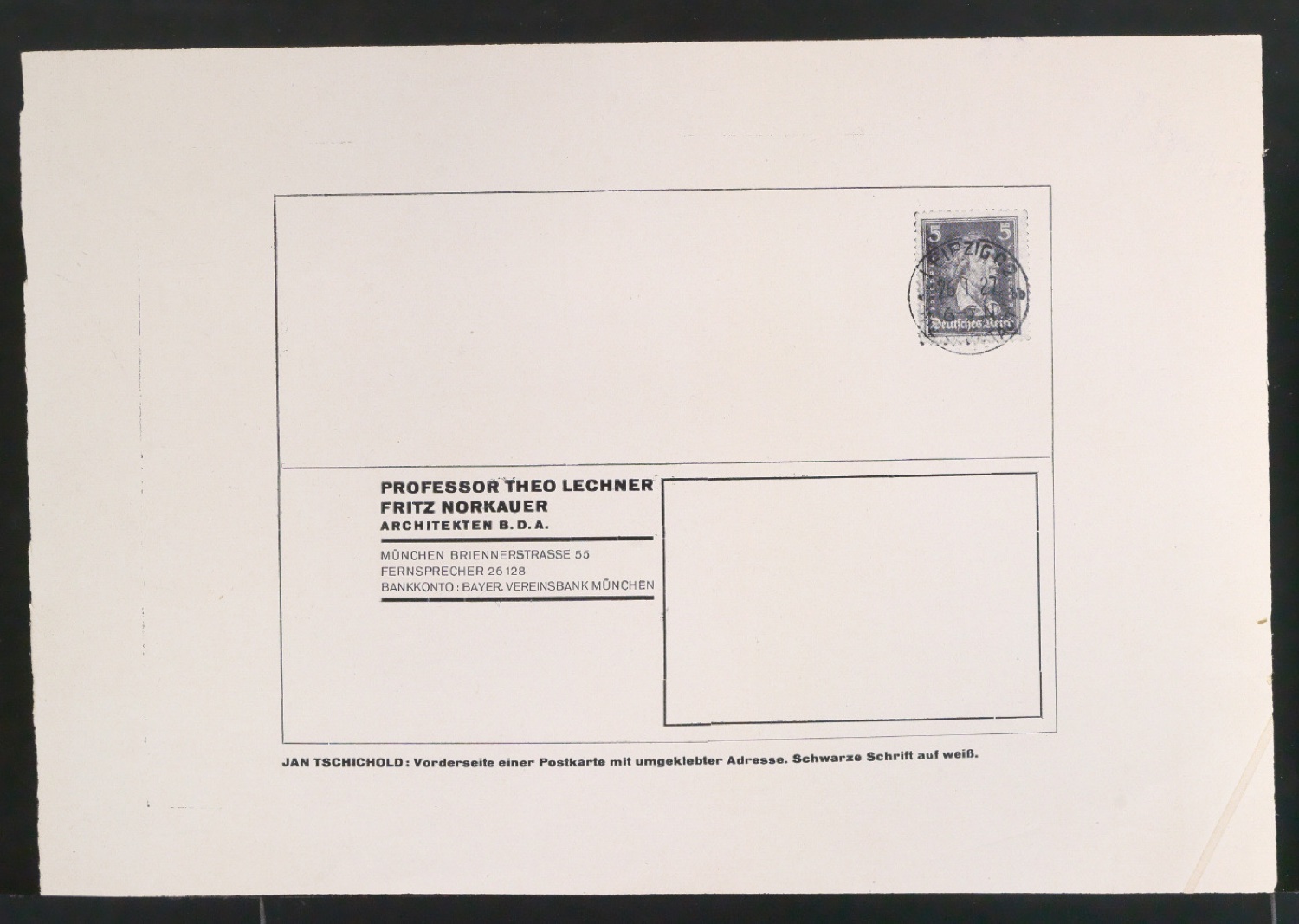 Probedruck für eine Illustration mit Postkarte für Architekturbüro Lechner & Norkauer — Blatt 1
