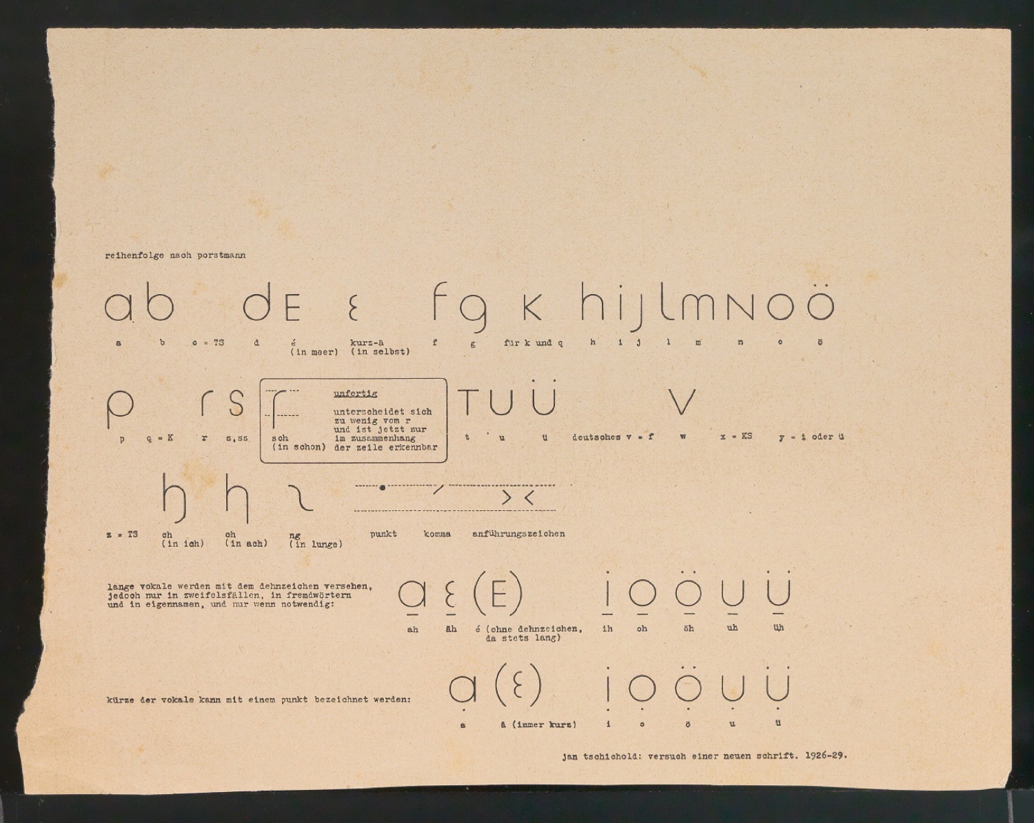 Probedruck einer Abbildung von versuch einer neuen schrift — Blatt 1