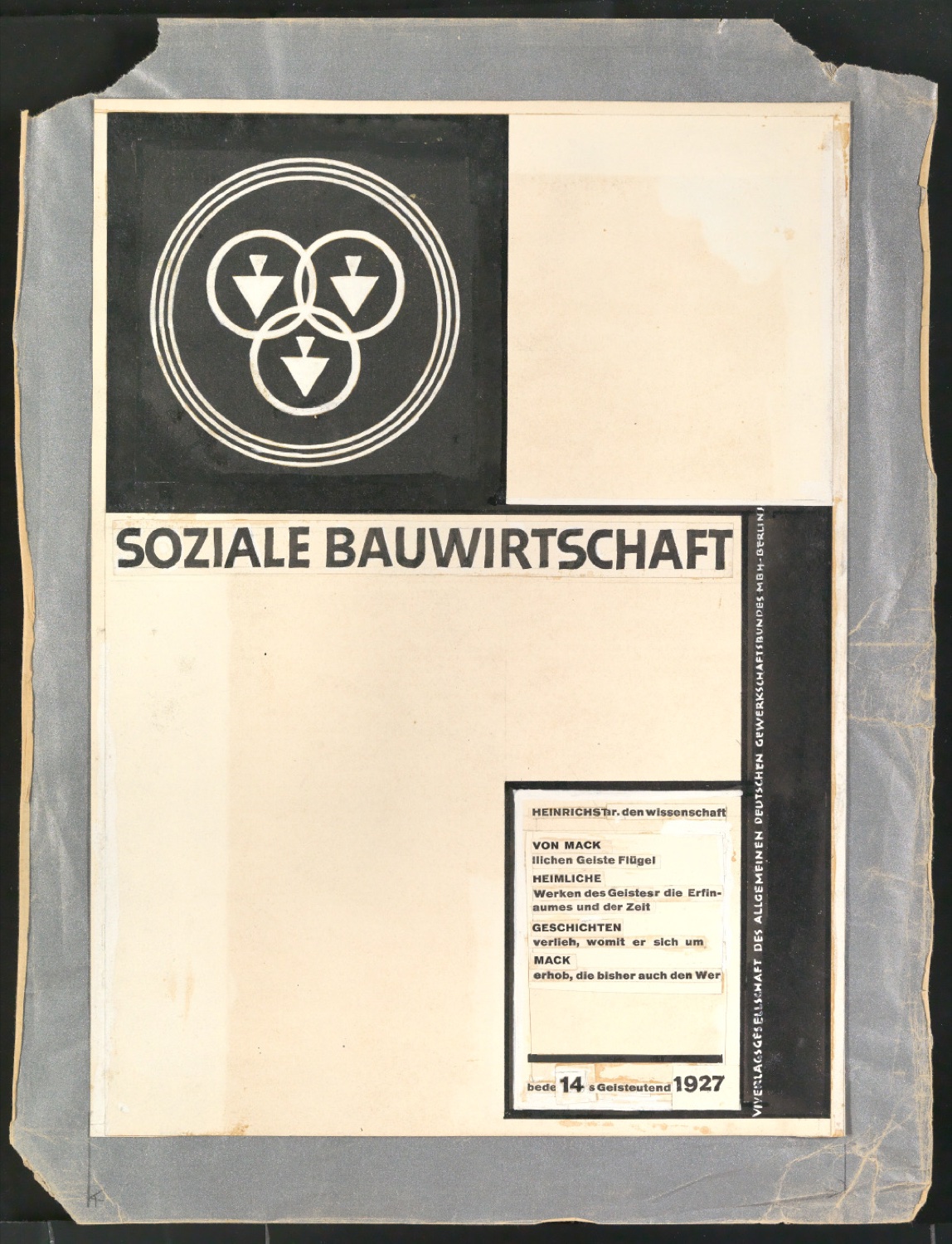 Entwurf von Umschlag für Soziale Bauwirtschaft — Blatt 1