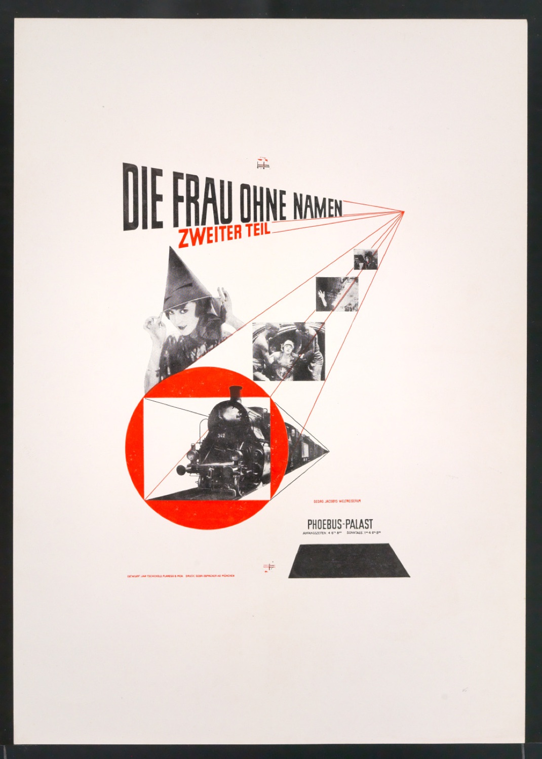 Verkleinerte Probedrucke von Plakat Die Frau ohne Namen, Zweiter Teil für Phoebus-Palast — Blatt 1