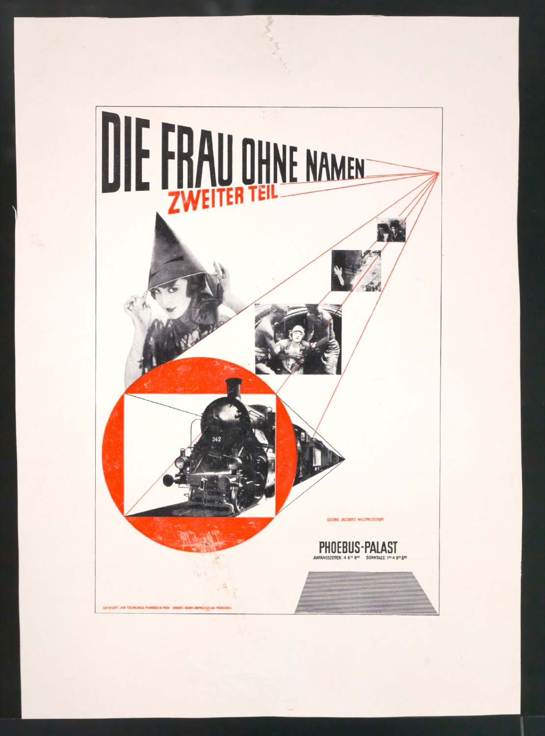 Verkleinerte Probedrucke von Plakat Die Frau ohne Namen, Zweiter Teil für Phoebus-Palast — Blatt 3