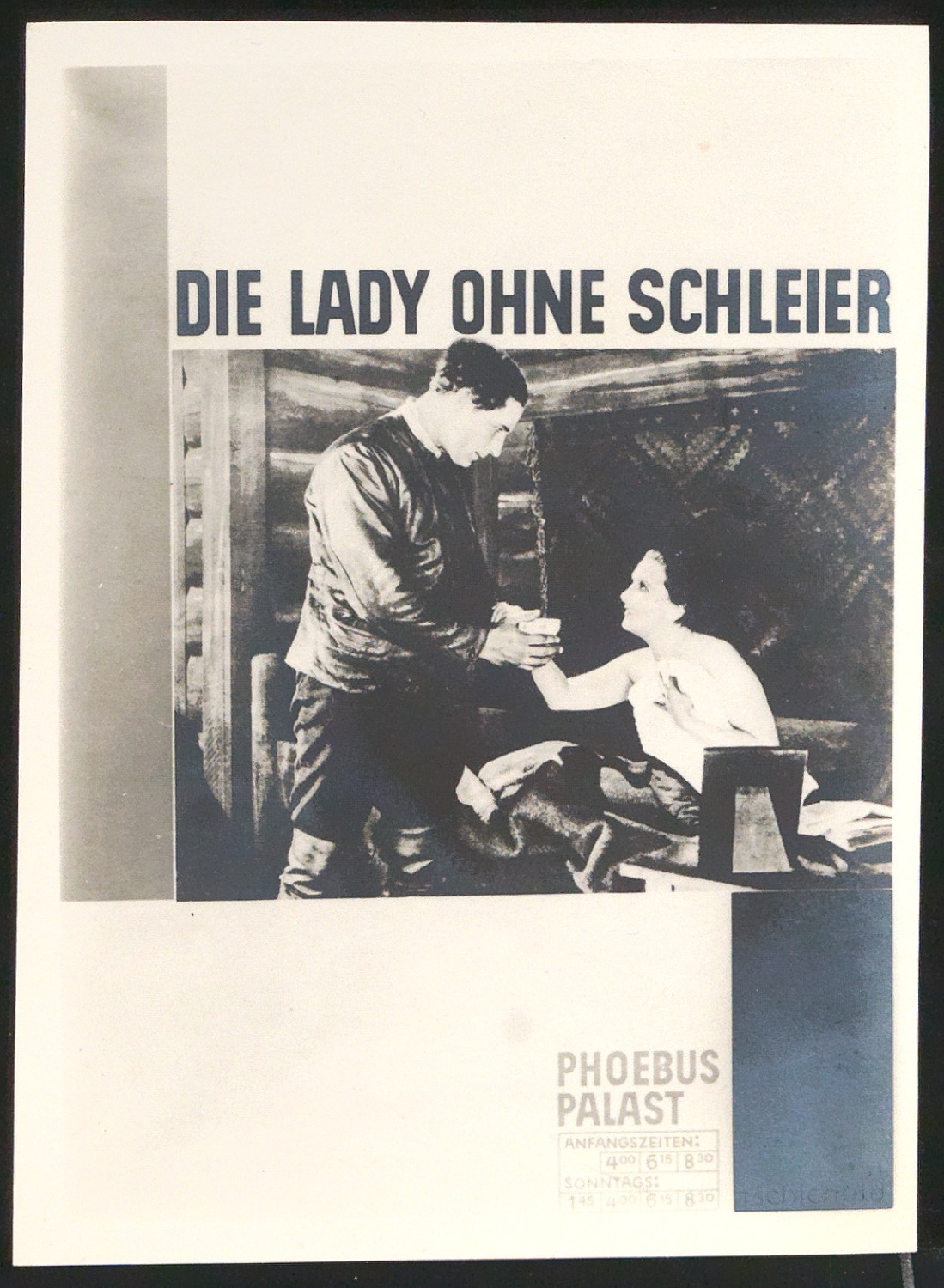 Reproduktionsfotografie von Plakat Die Lady ohne Schleier für Phoebus-Palast — Blatt 1