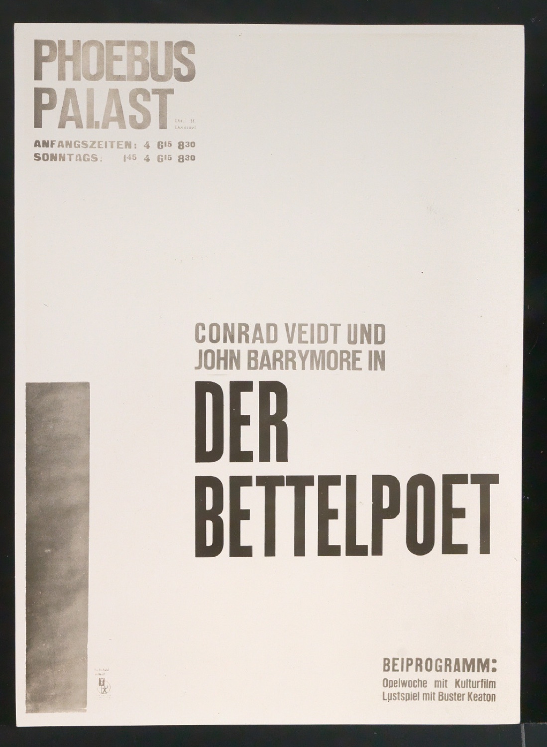 Reproduktionsfotografie von Plakat Der Bettelpoet für Phoebus-Palast — Blatt 1