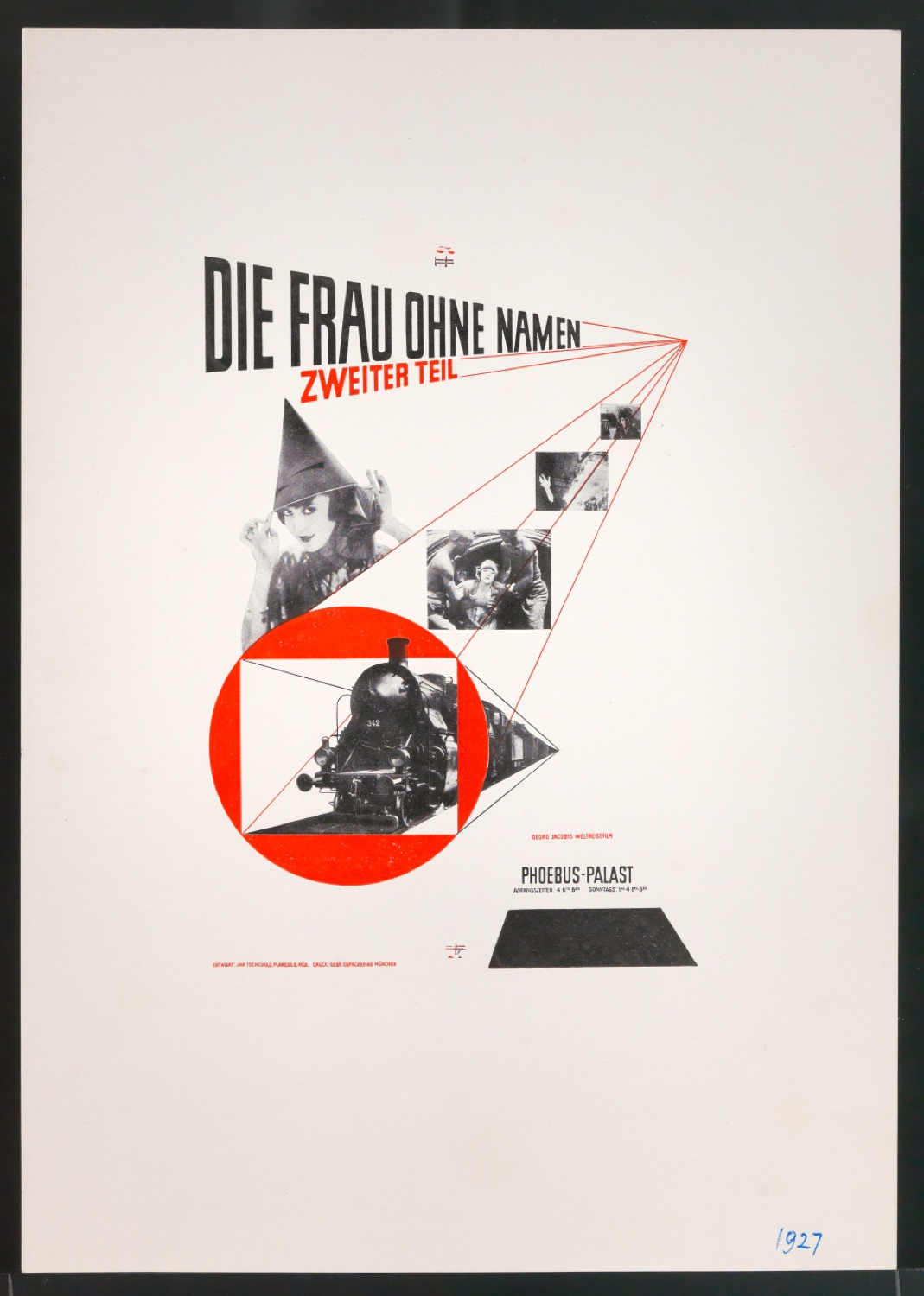 Verkleinerter Probedruck und Reproduktionsfotografie von Plakat Die Frau ohne Namen, Zweiter Teil für Phoebus-Palast — Blatt 3