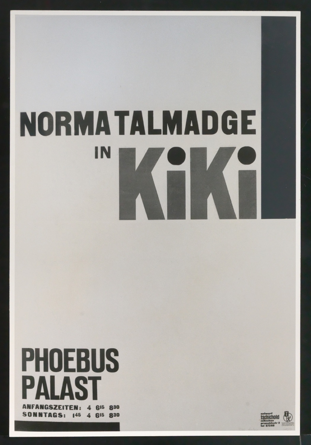 Klischeeabzug des Plakates für den Film Kiki mit Norma Talmadge im Phoebus-Palast — Blatt 1