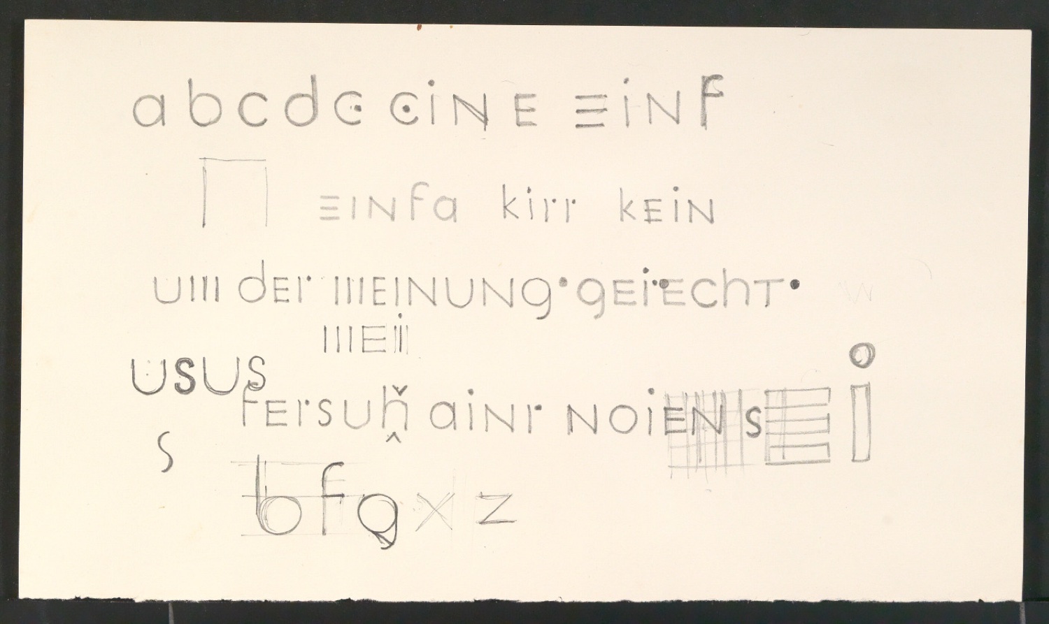 Entwurfszeichnungen für versuch einer neuen schrift — Blatt 5