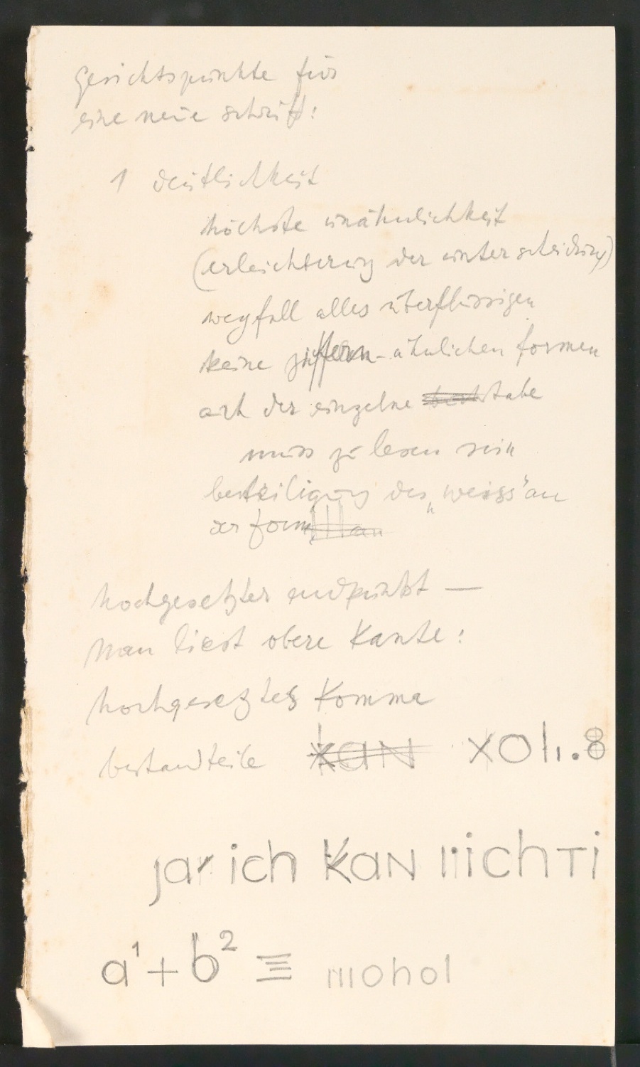 Entwurfszeichnungen für versuch einer neuen schrift — Blatt 7