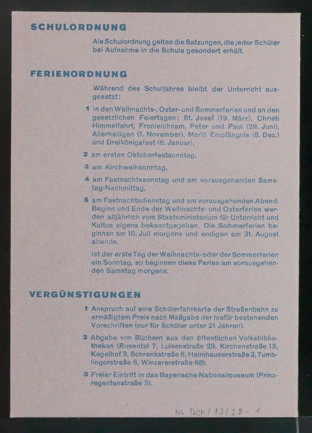 Schülerausweis für Schüler der Meisterschule für Deutschlands Buchdrucker — Blatt 3