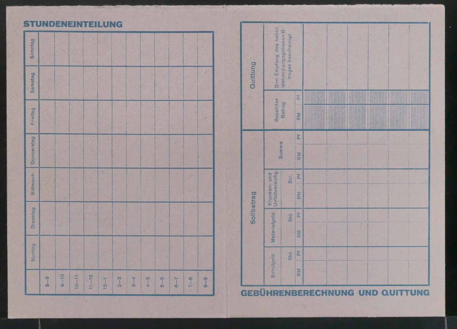 Schülerausweis für Schüler der Meisterschule für Deutschlands Buchdrucker — Blatt 2