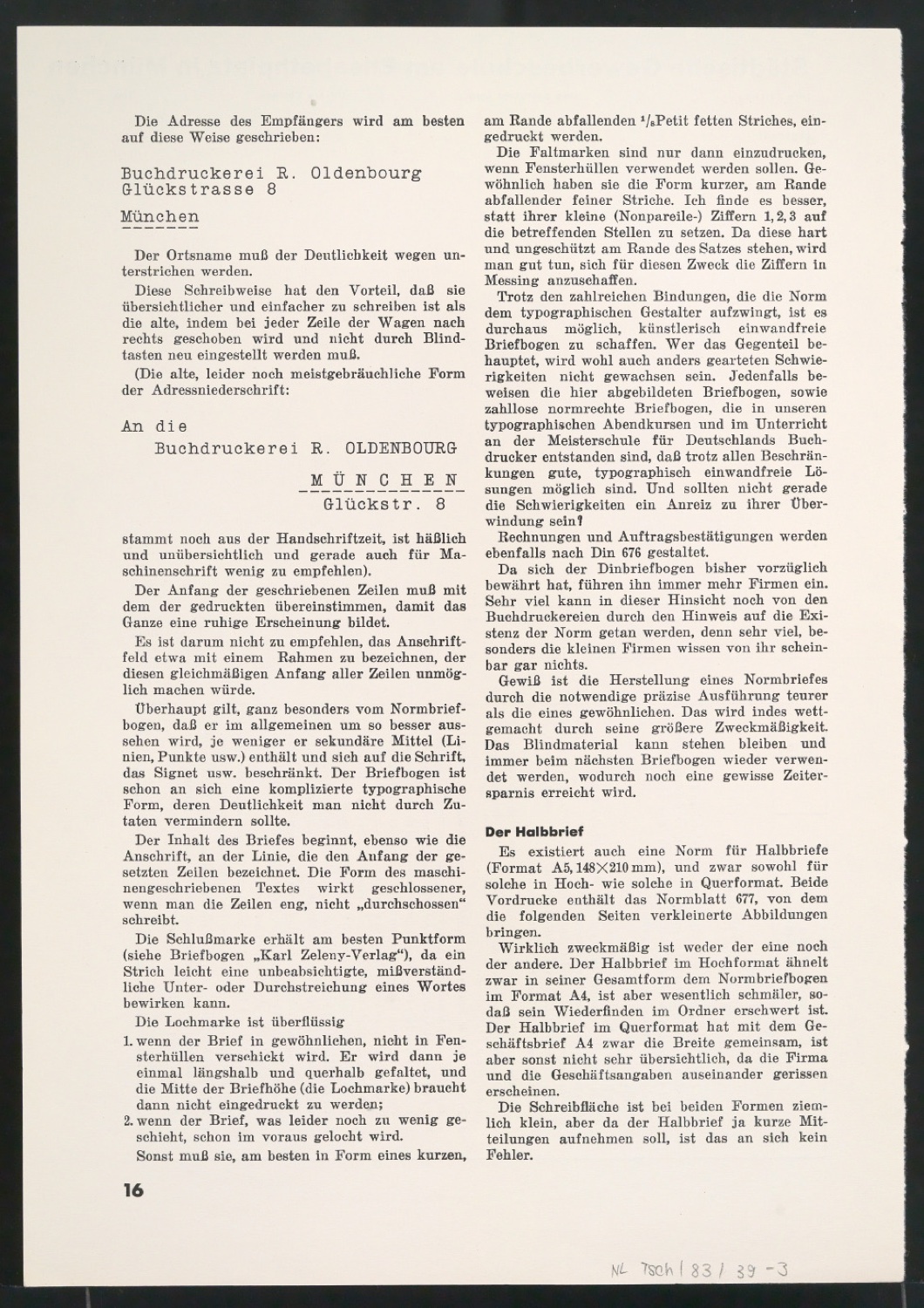 Ausschnitte und Illustrationen aus Artikel Der Geschäftsbrief nach DIN 676 — Blatt 7