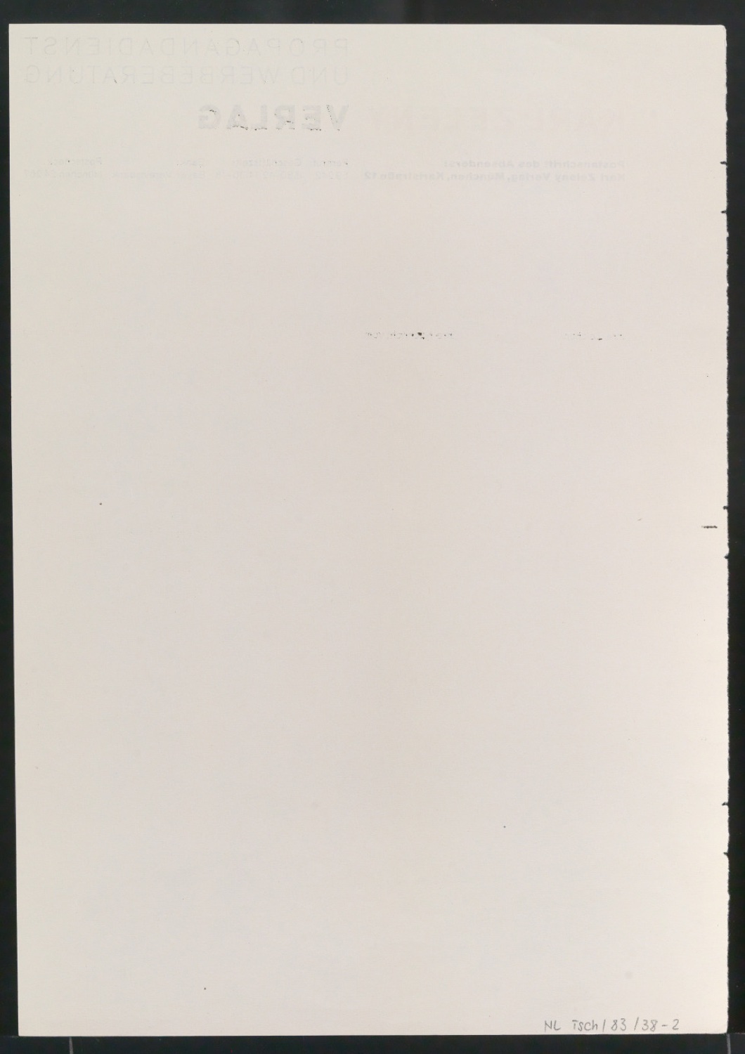 Briefbogen für Karl Zeleny Verlag — Blatt 4