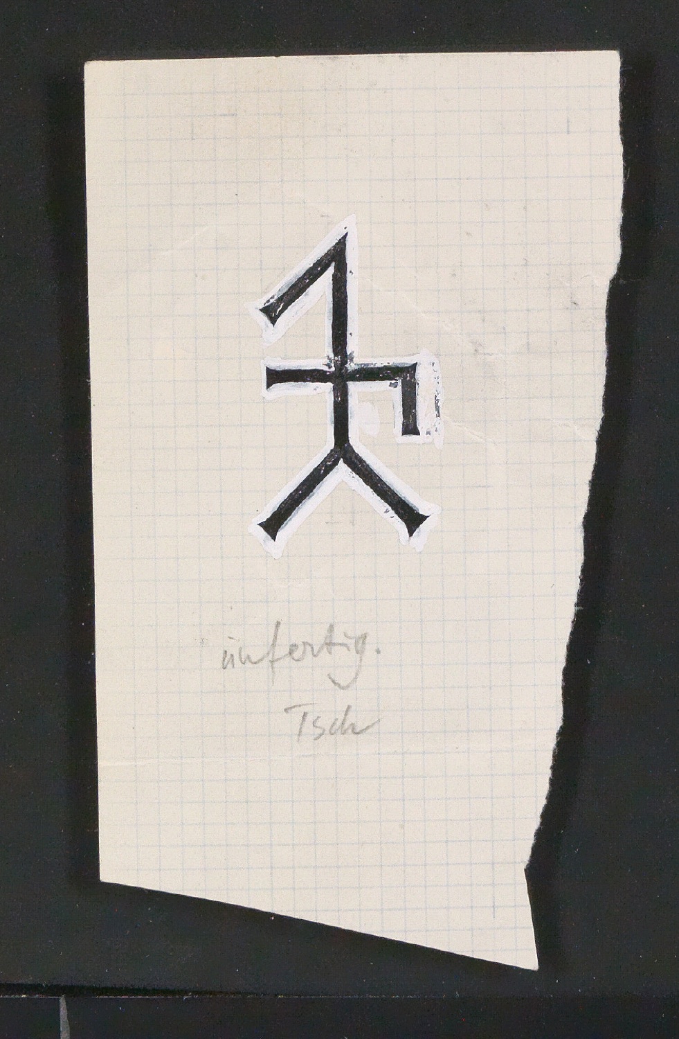 Notizen und gesammelte Firmenzeichen für das Typoskript Typosignete und Kurzzeichen — Blatt 9