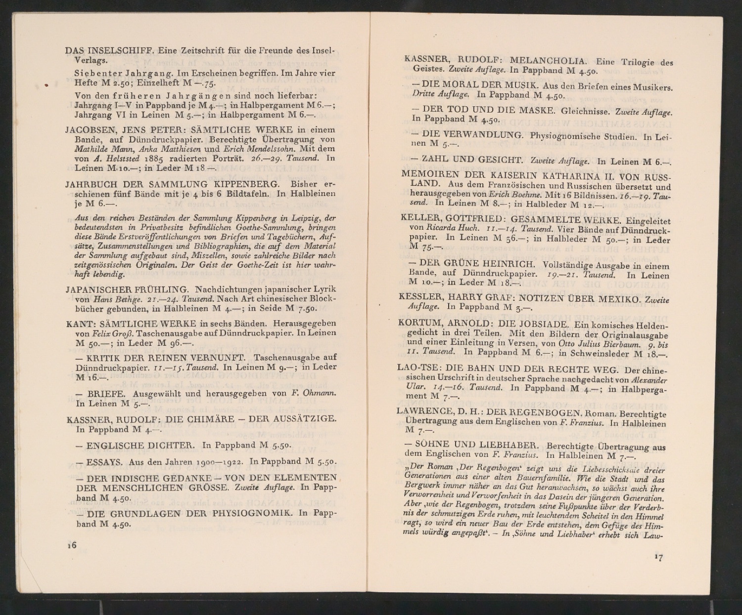 Bücher des Insel-Verlags — Blatt 9