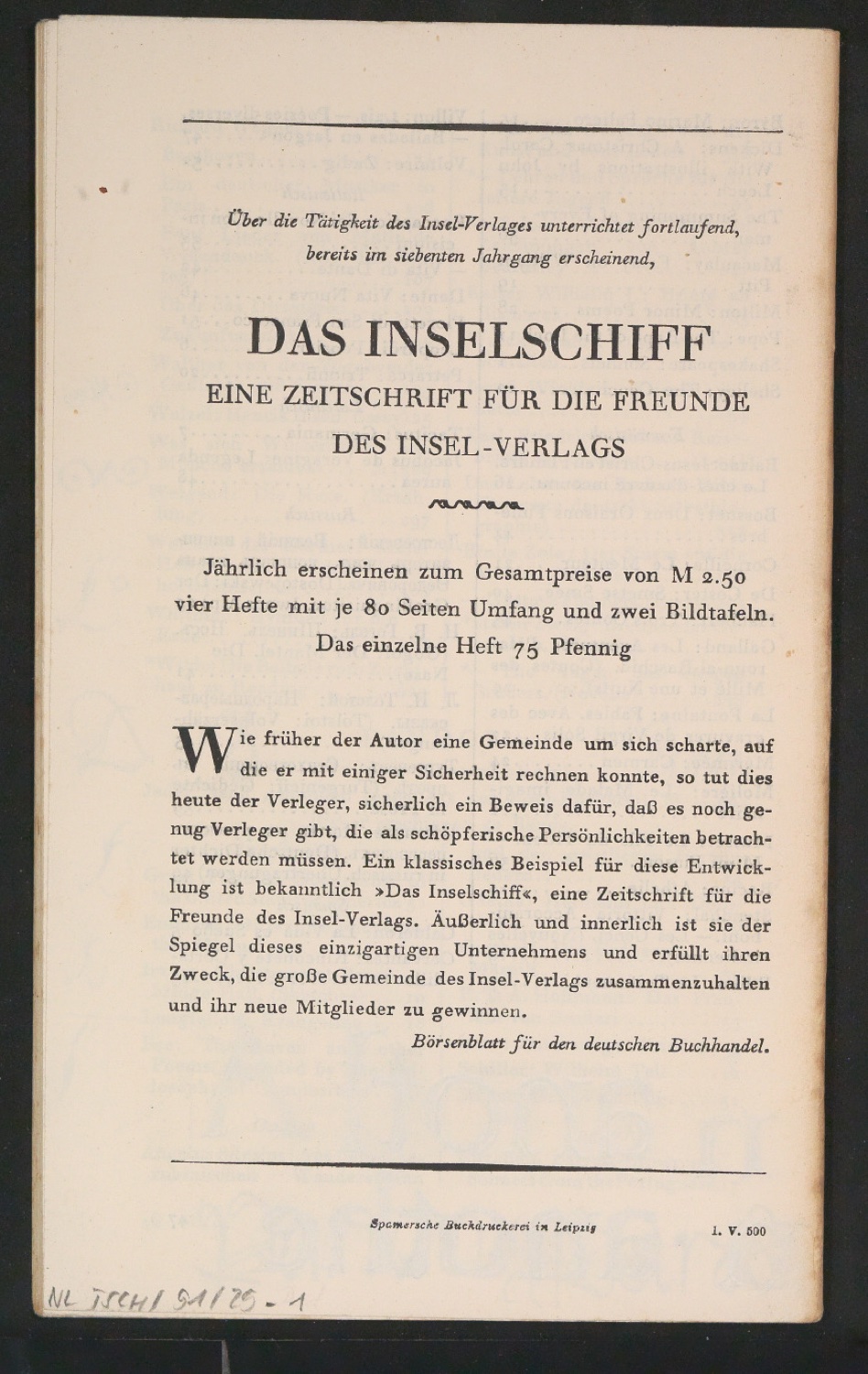 Bücher des Insel-Verlags — Blatt 25