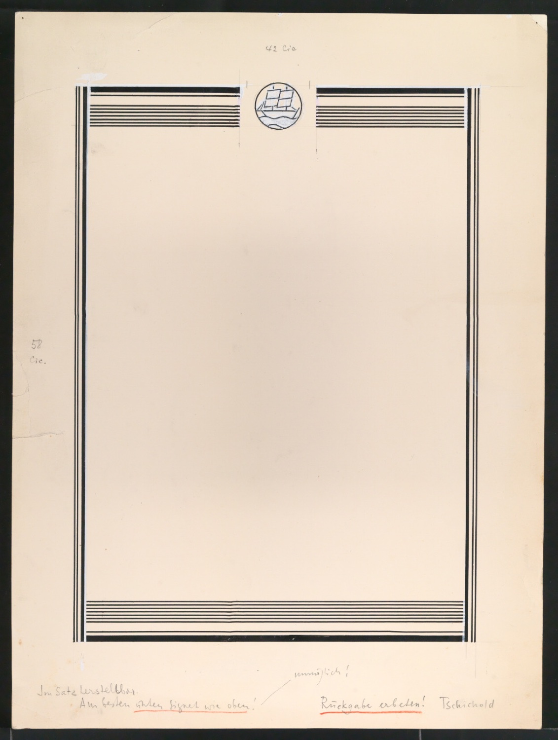 Entwurf und Probedruck von Briefbogen für Insel-Verlag — Blatt 3
