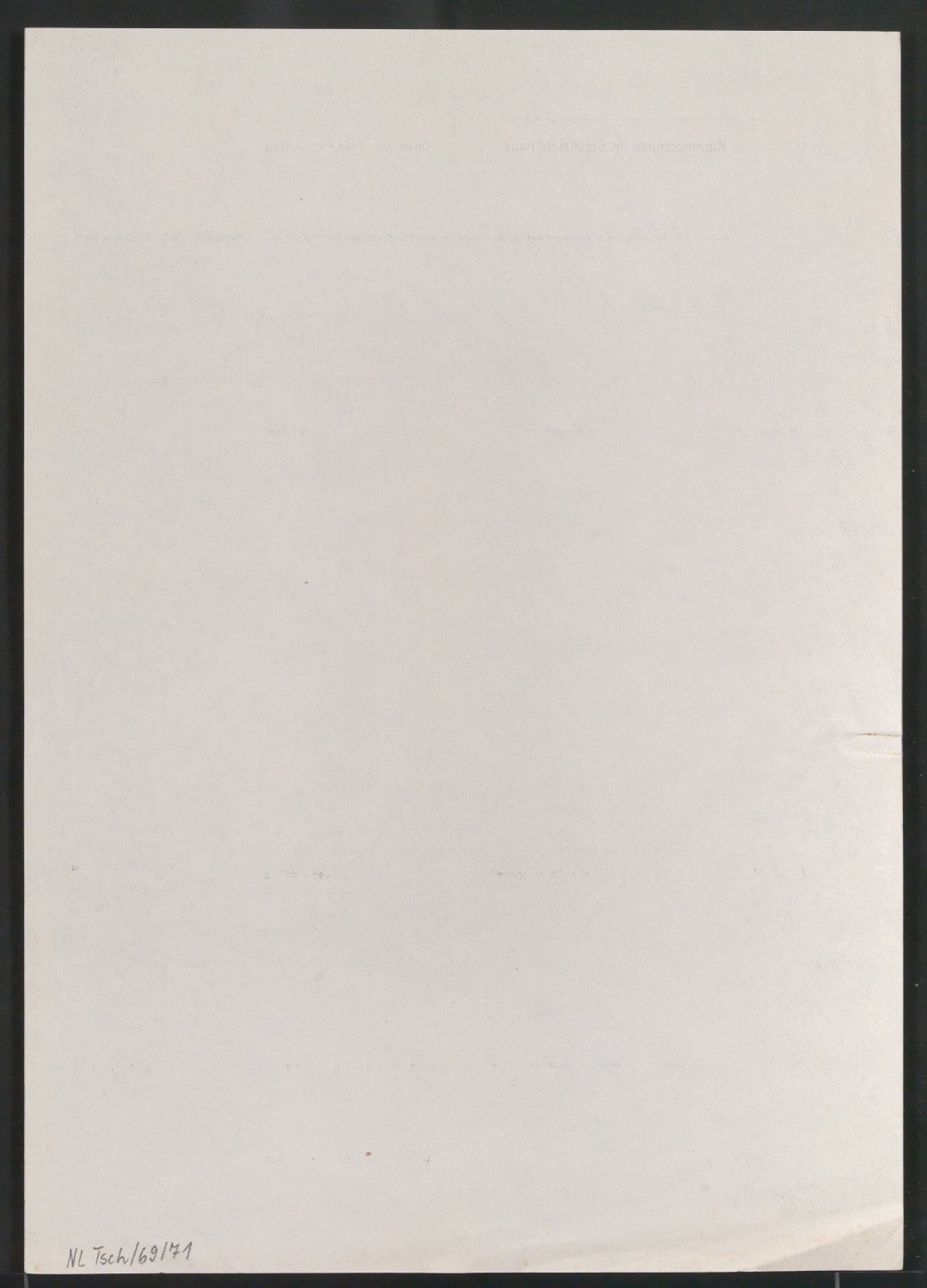 Probedruck von Briefbogen für Kammerspiele im Schauspielhaus — Blatt 2