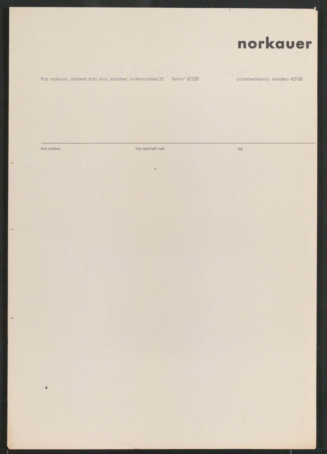 Briefbogen für Fritz Norkauer — Blatt 1