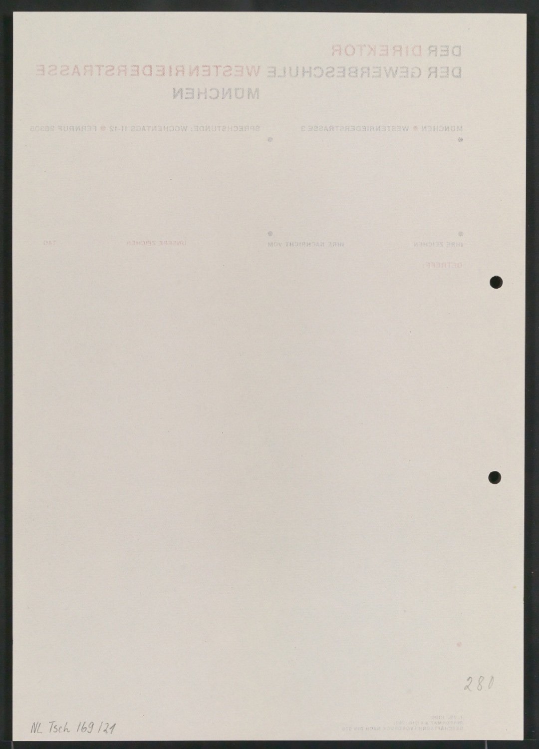 Geschäftsbriefvordruck nach Din 676 — Blatt 2
