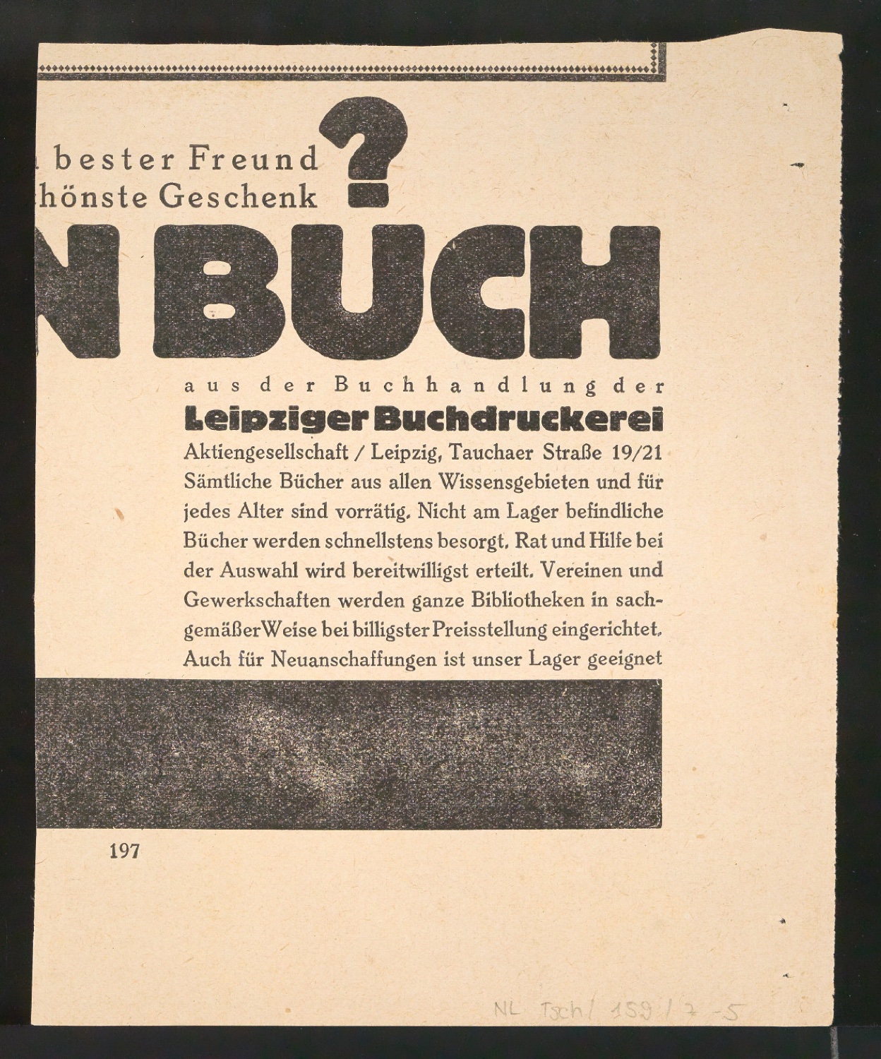 Zeitungsausschnitte mit Anzeigen für UNS-Bücherstube — Blatt 2