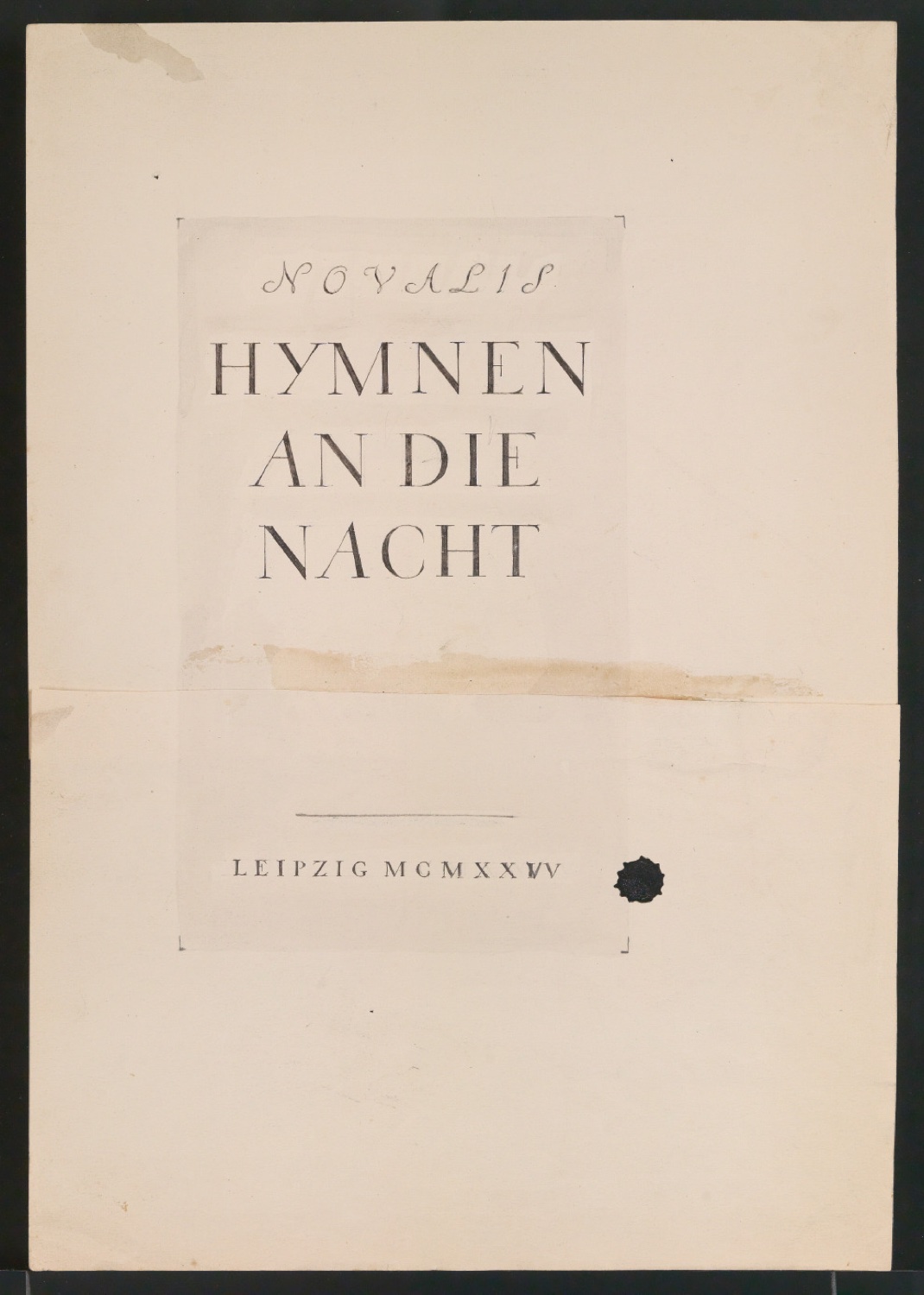Radierung für das Titelblatt von Hymnen an die Nacht — Blatt 1