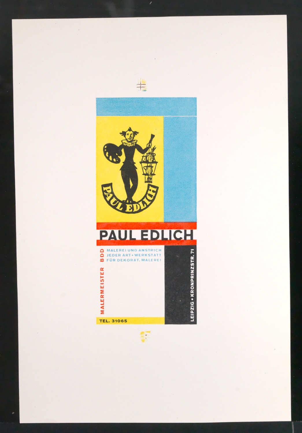 Werbeanzeige für Paul Edlich Malermeister — Blatt 1