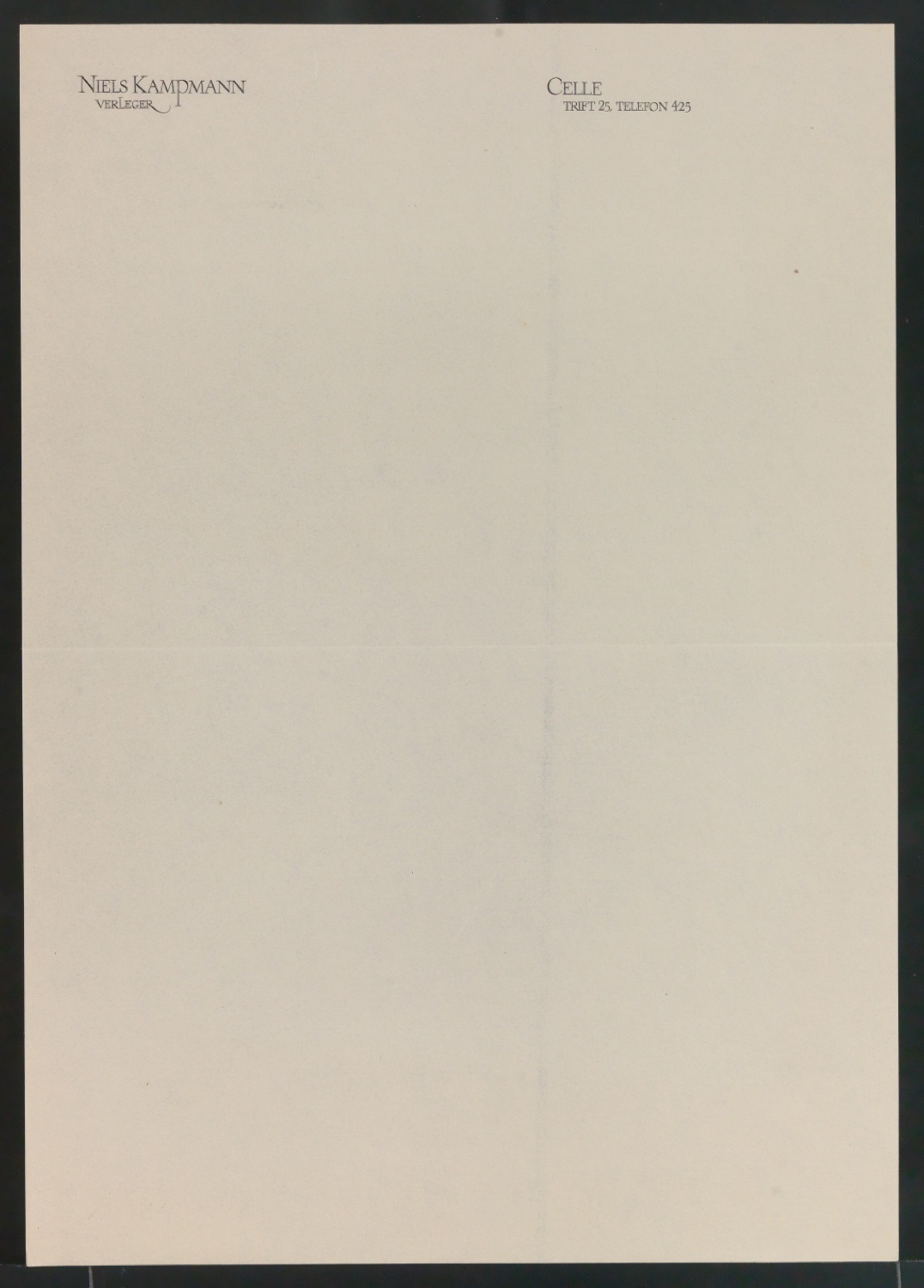 Briefumschlag und Briefbogen für Niels Kampmann — Blatt 3