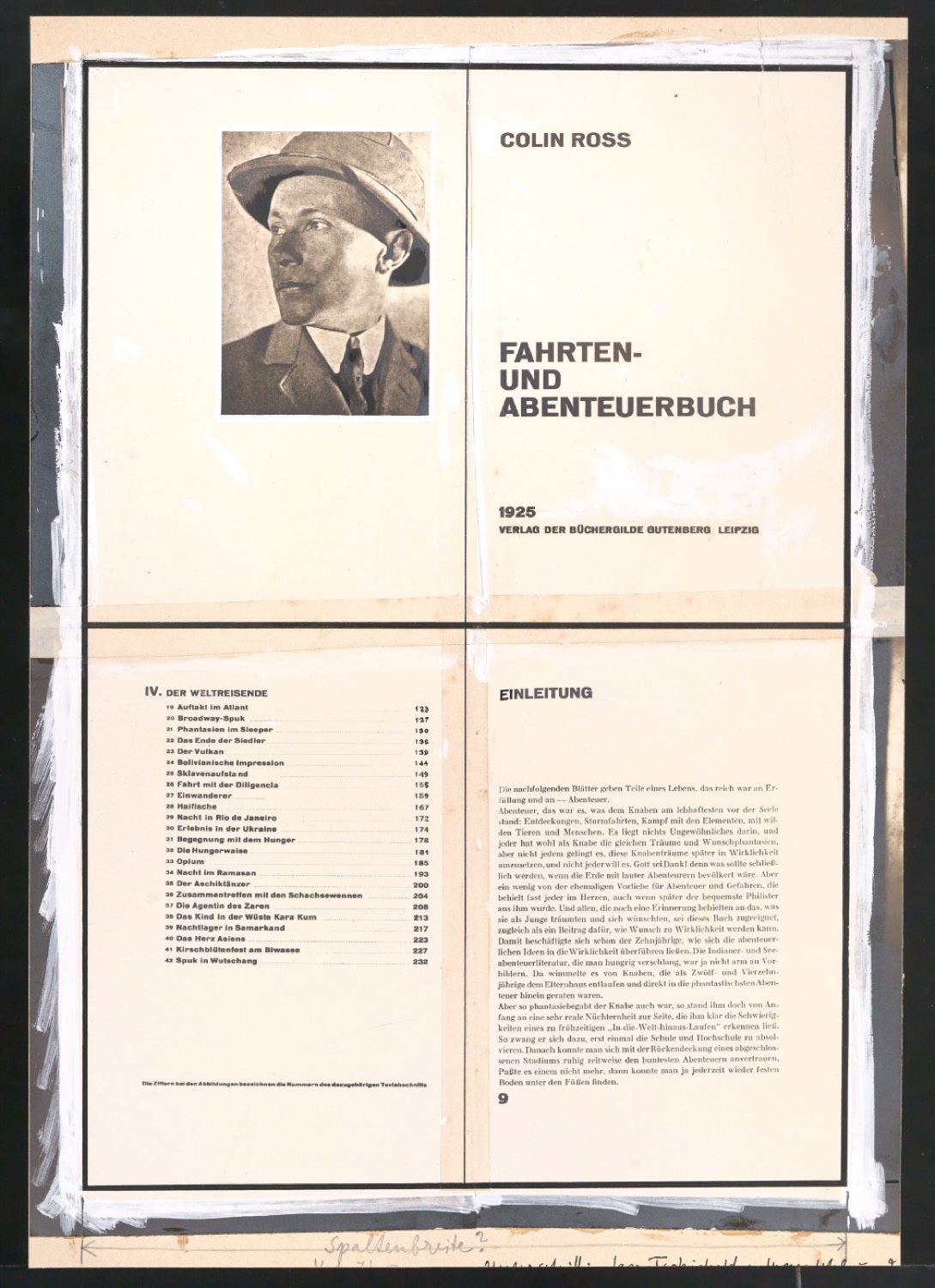 Klischeevorlage für Illustration mit Seiten aus Das Fahrten- und Abenteuerbuch — Blatt 1