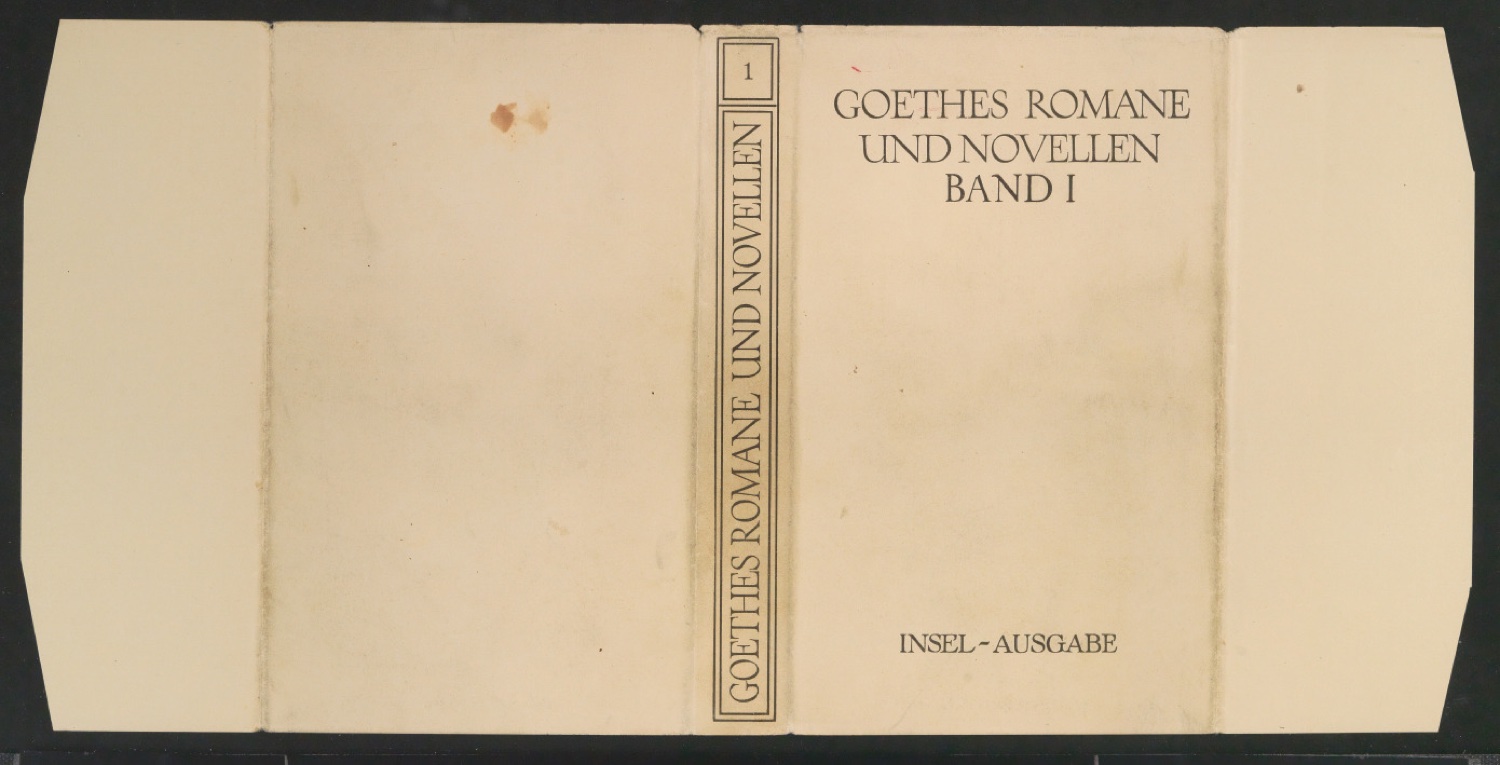 Schutzumschläge von Goethes Romane und Novellen, Band 1 und 2 — Blatt 1