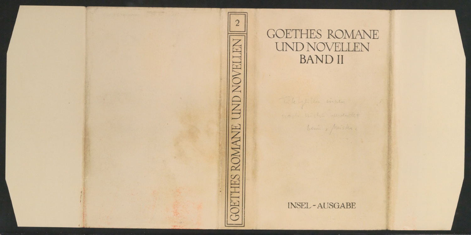 Schutzumschläge von Goethes Romane und Novellen, Band 1 und 2 — Blatt 3