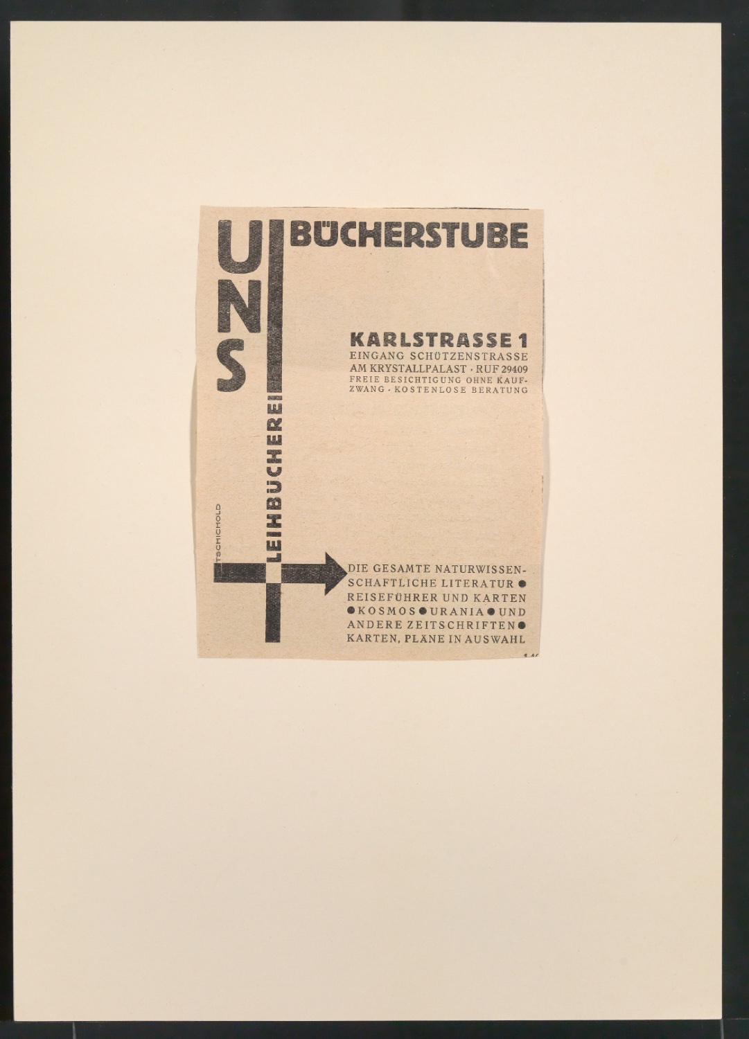 Zeitungsausschnitte mit Anzeigen für UNS-Bücherstube — Blatt 3