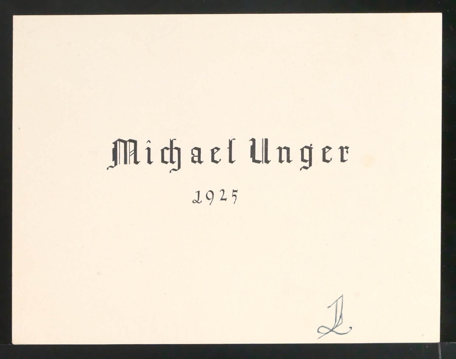Probedruck für das Titelblatt von Michael Unger — Blatt 1