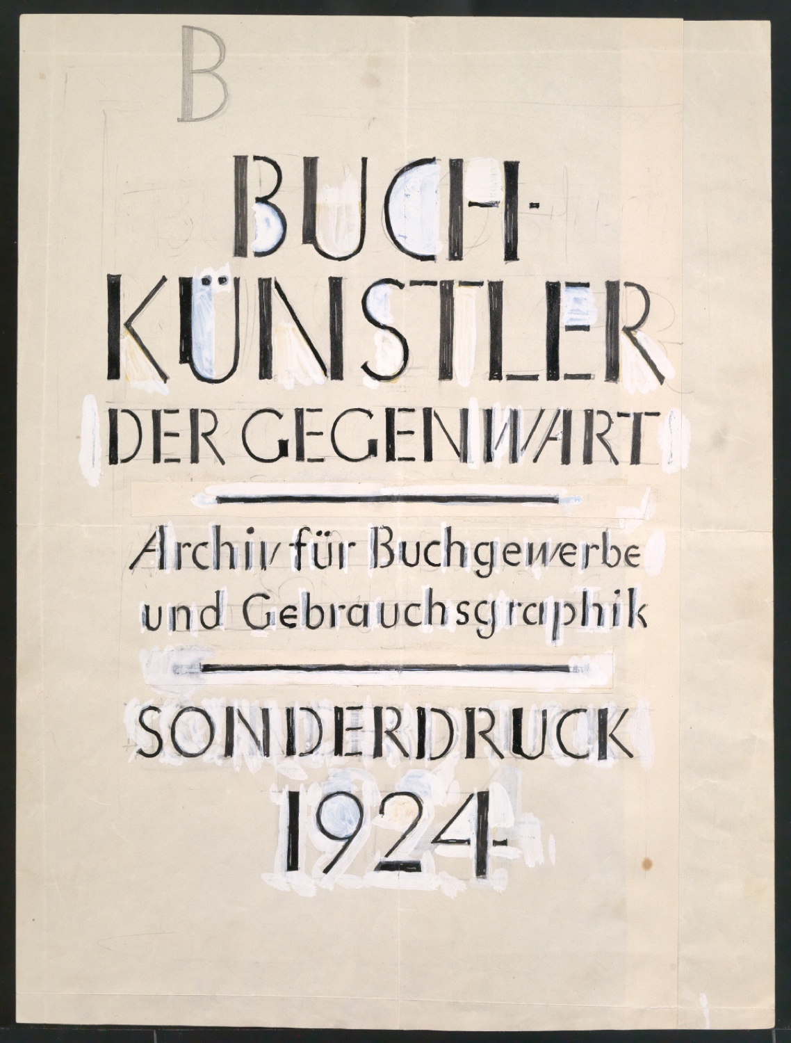 Entwurf für das Titelblatt von Buchkünstler der Gegenwart — Blatt 1