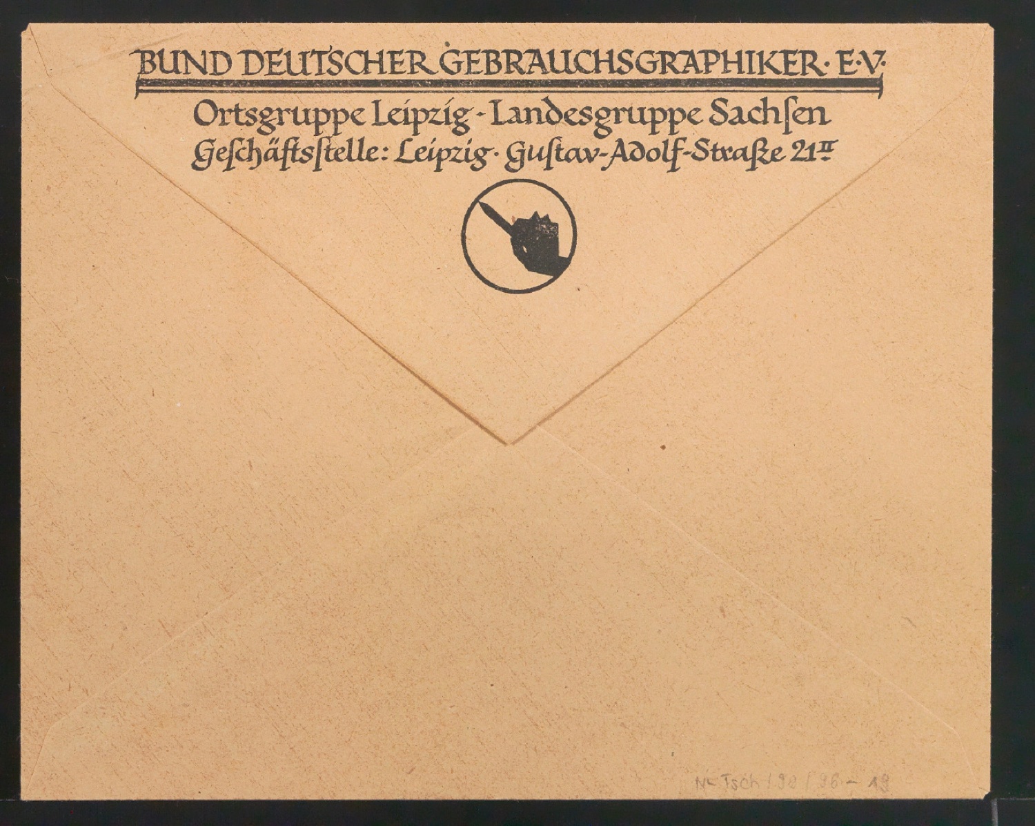Briefumschlag für Bund deutscher Gebrauchsgraphiker, Ortsgruppe Leipzig — Blatt 1