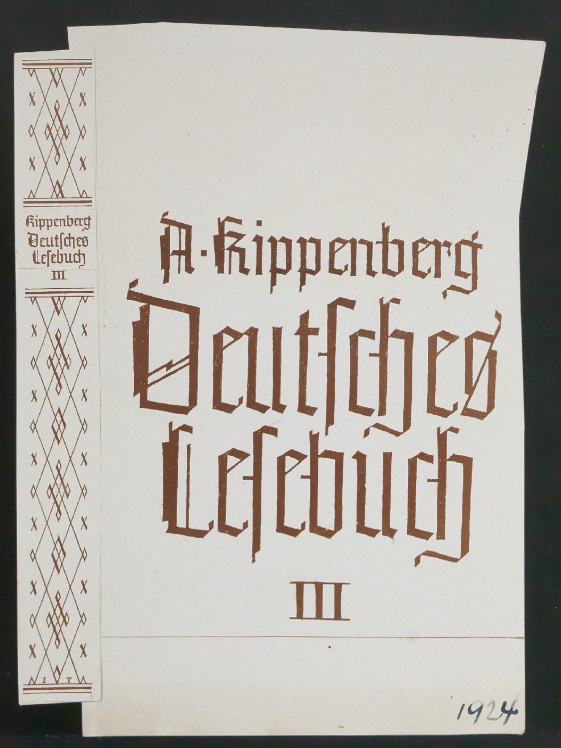 Foto von Entwurf für den Umschlag von Deutsches Lesebuch III — Blatt 1
